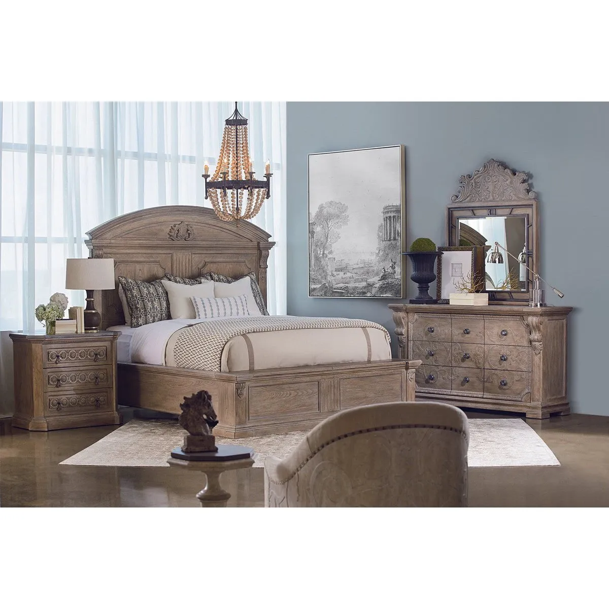 Arch Salvage Gabriel Bedside Chest - Brown, Grey
