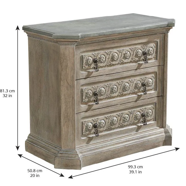 Arch Salvage Gabriel Bedside Chest - Brown, Grey