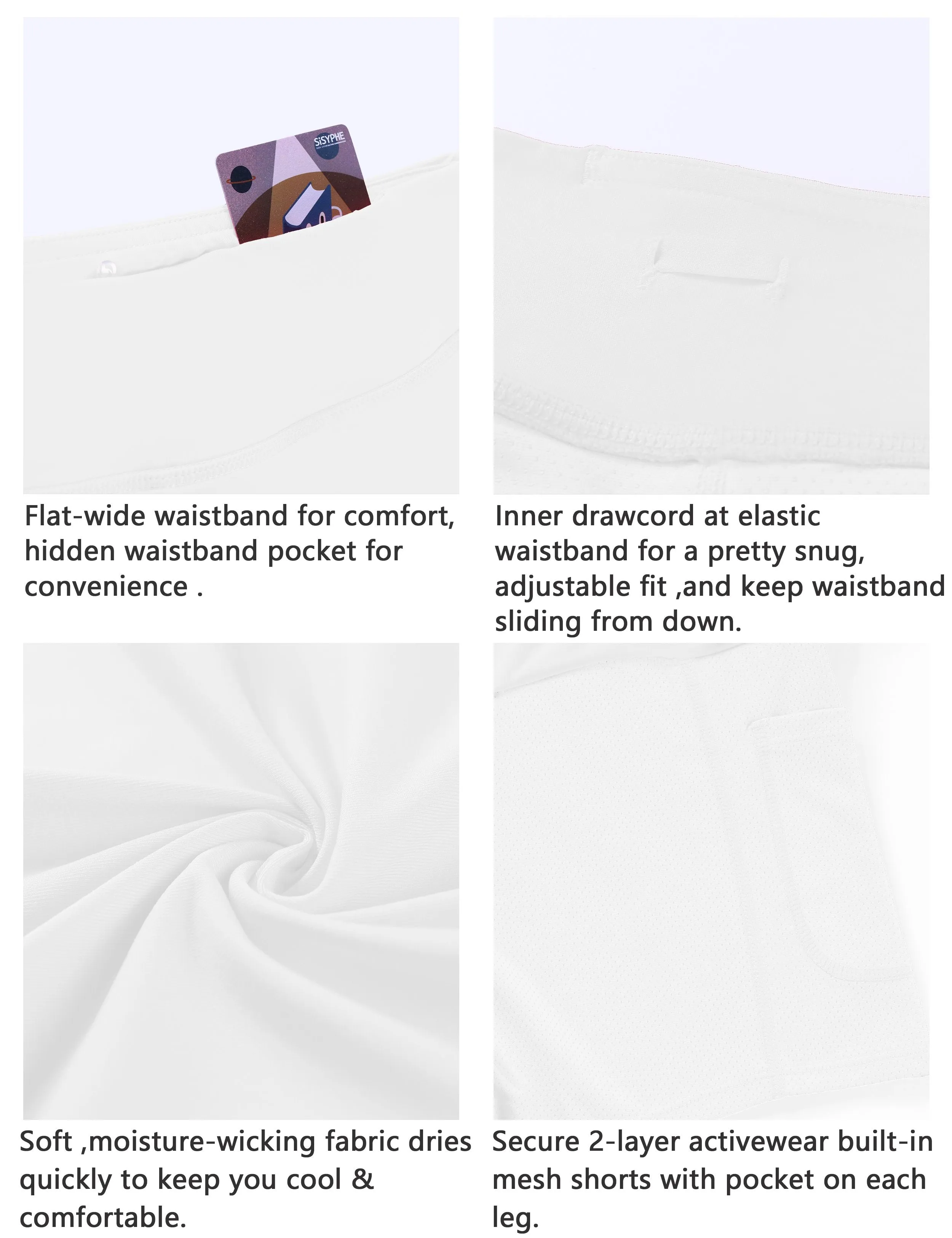 Athletic Tennis Golf Pleated Skort with Pocket Shorts white ins_Gym