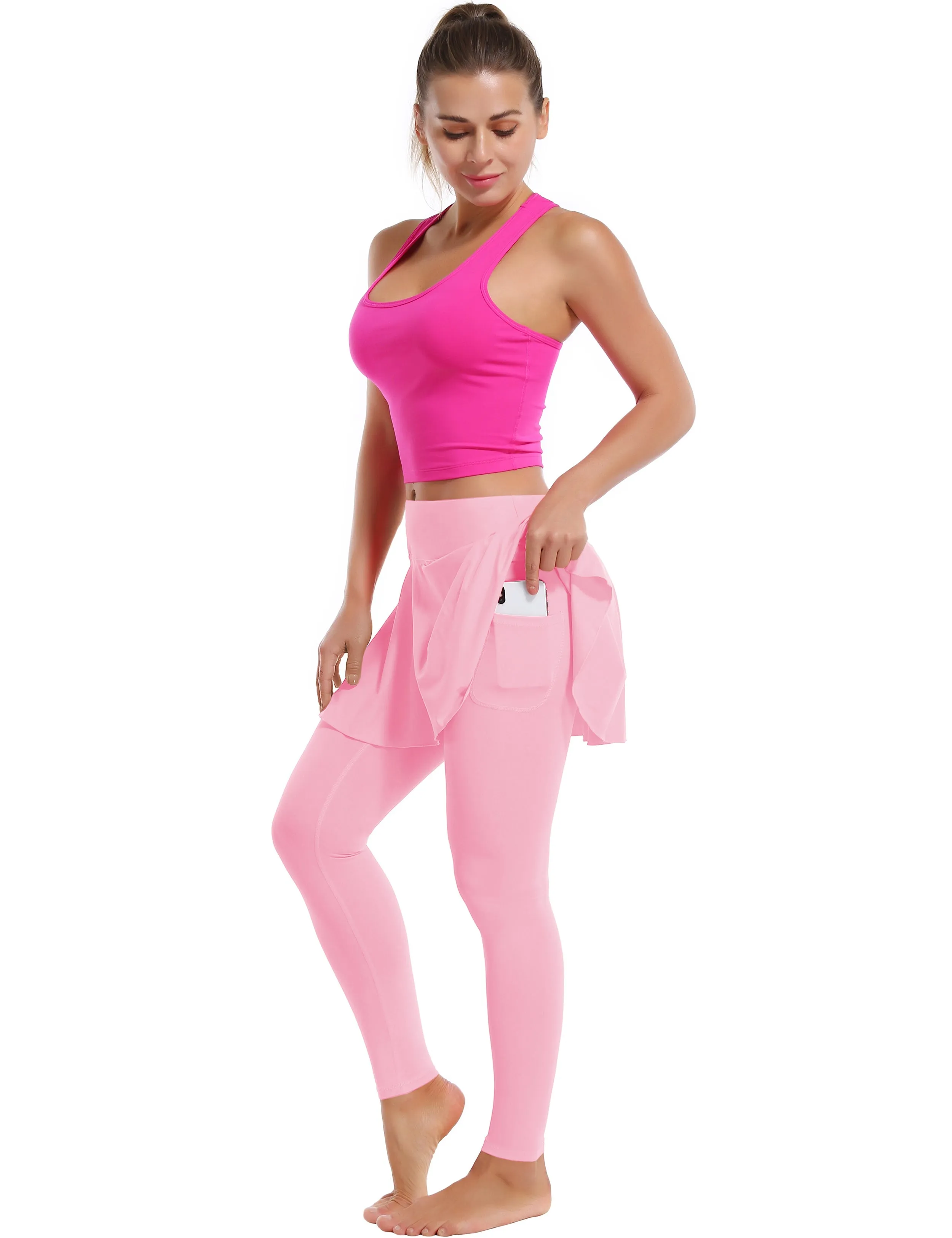 Athletic Tennis Golf Skort with Pocket Shorts lightpink_yoga