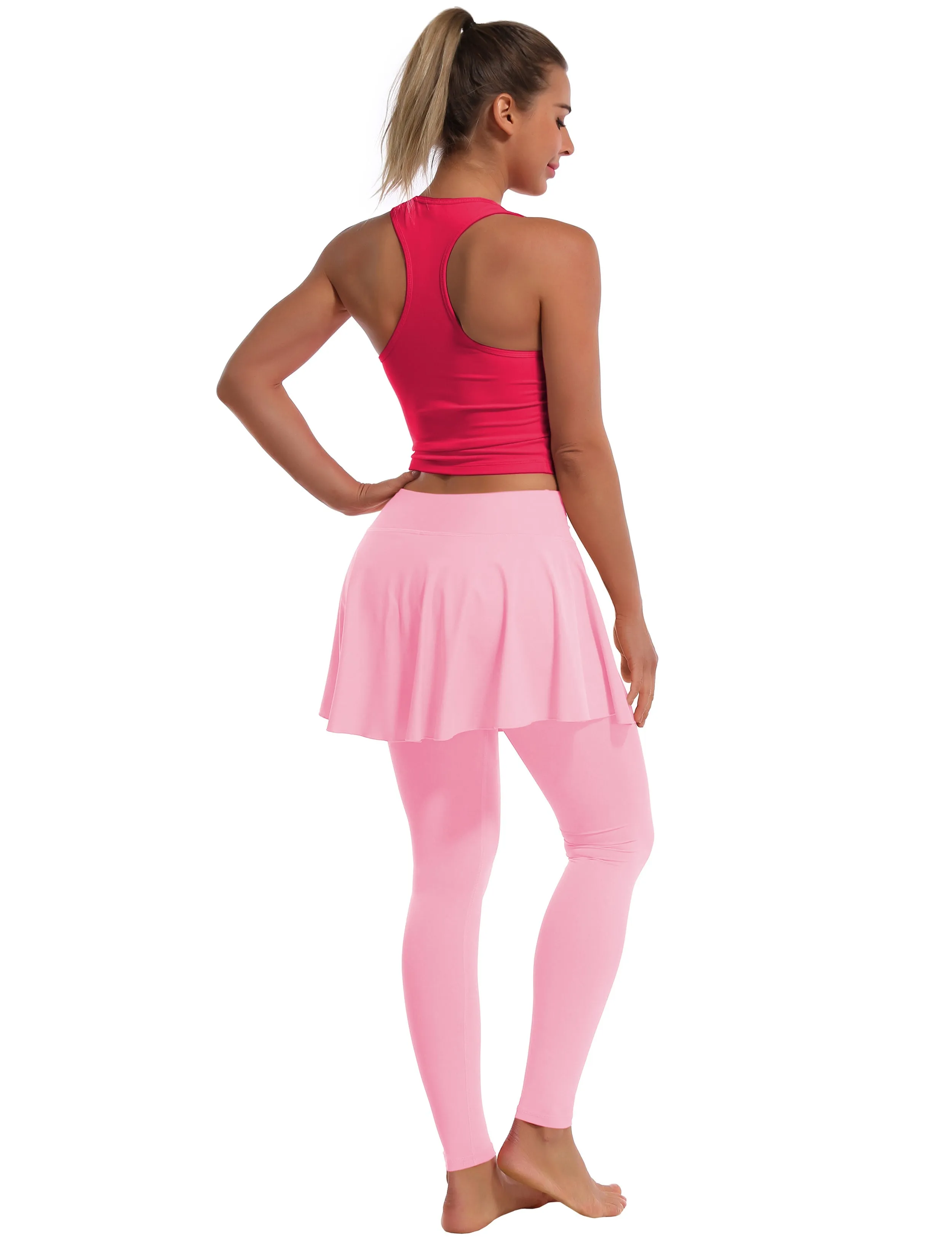 Athletic Tennis Golf Skort with Pocket Shorts lightpink_yoga