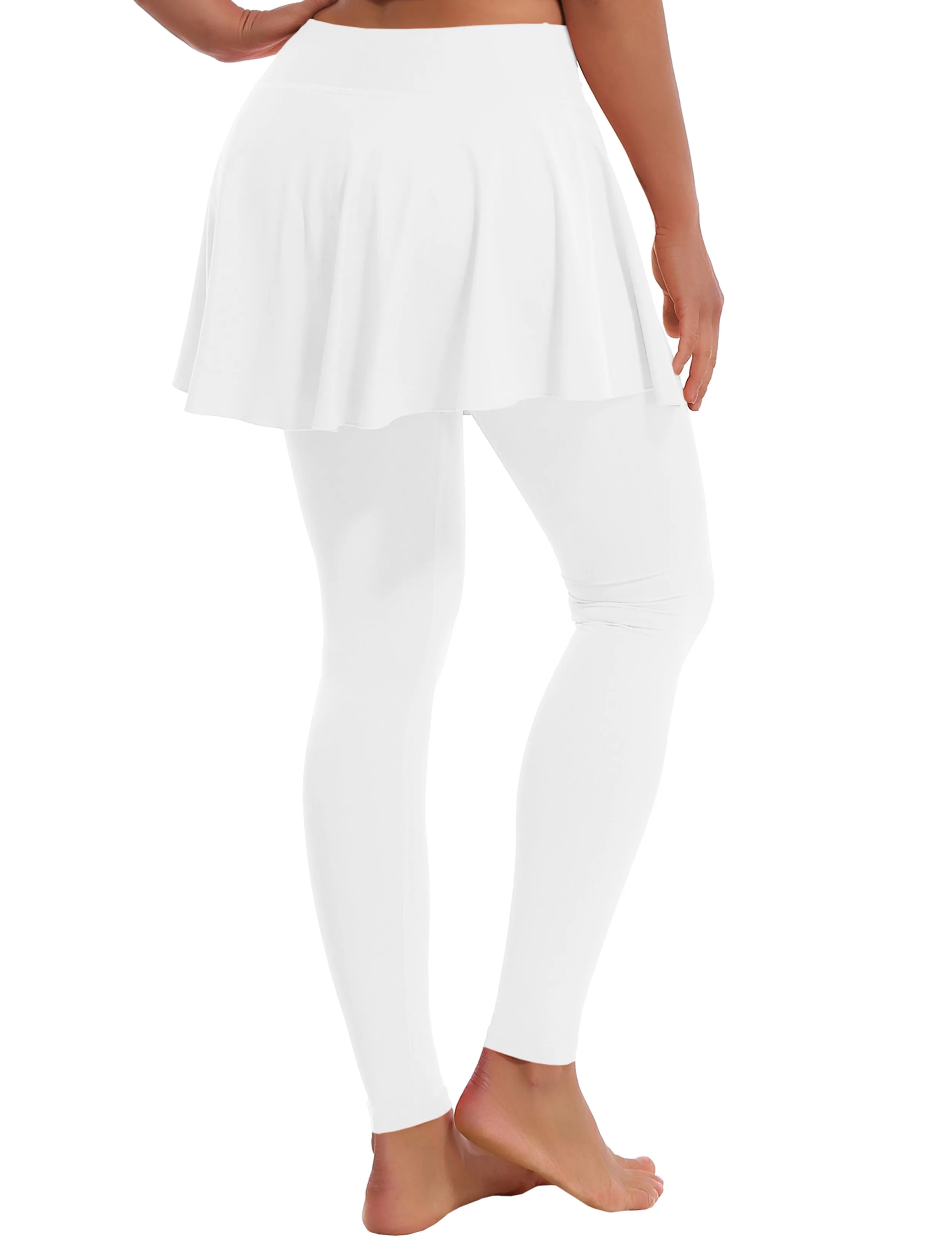 Athletic Tennis Golf Skort with Pocket Shorts white_Running