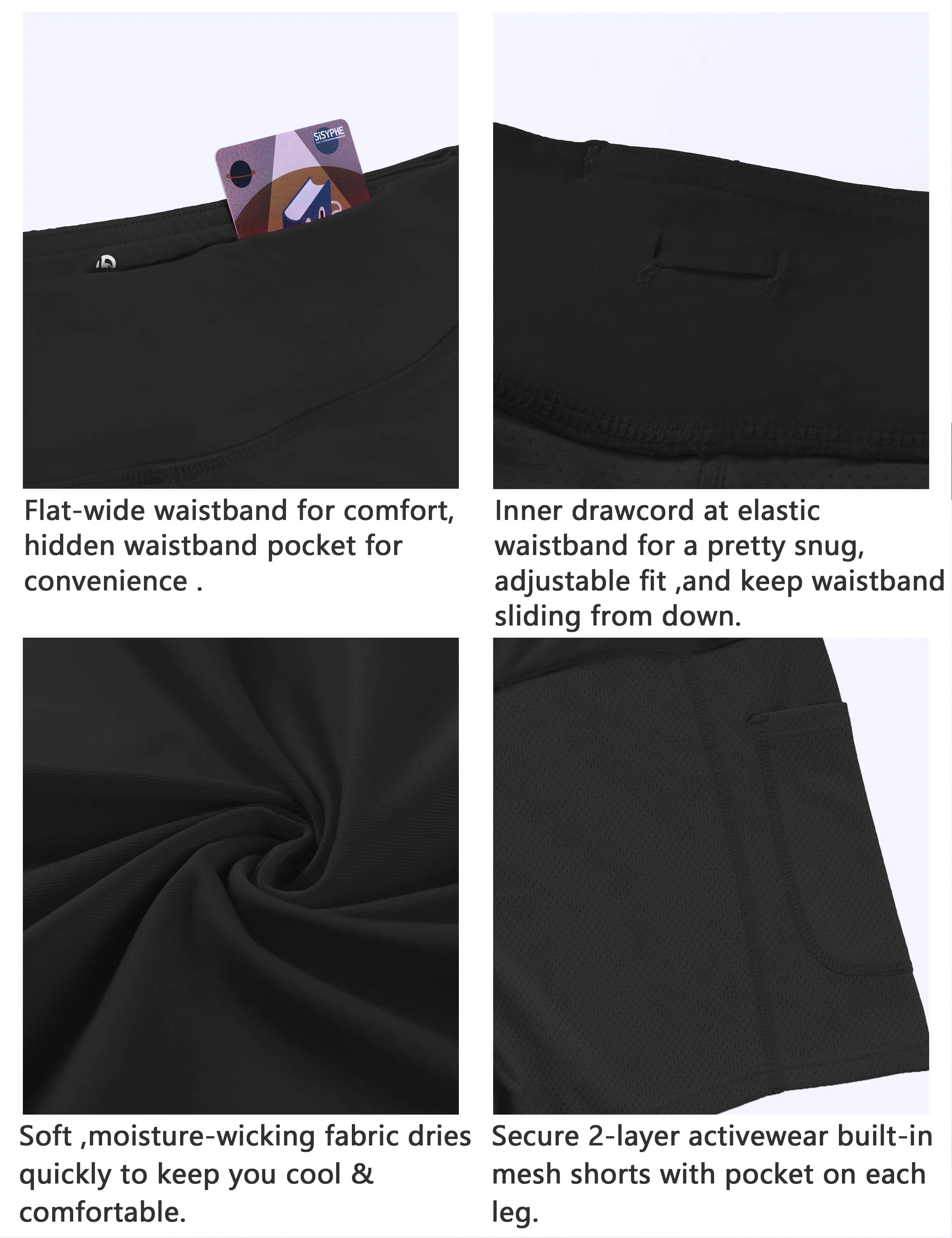Athletic Tennis Golf Skort with Pockets Shorts shadowcharcoal_yoga