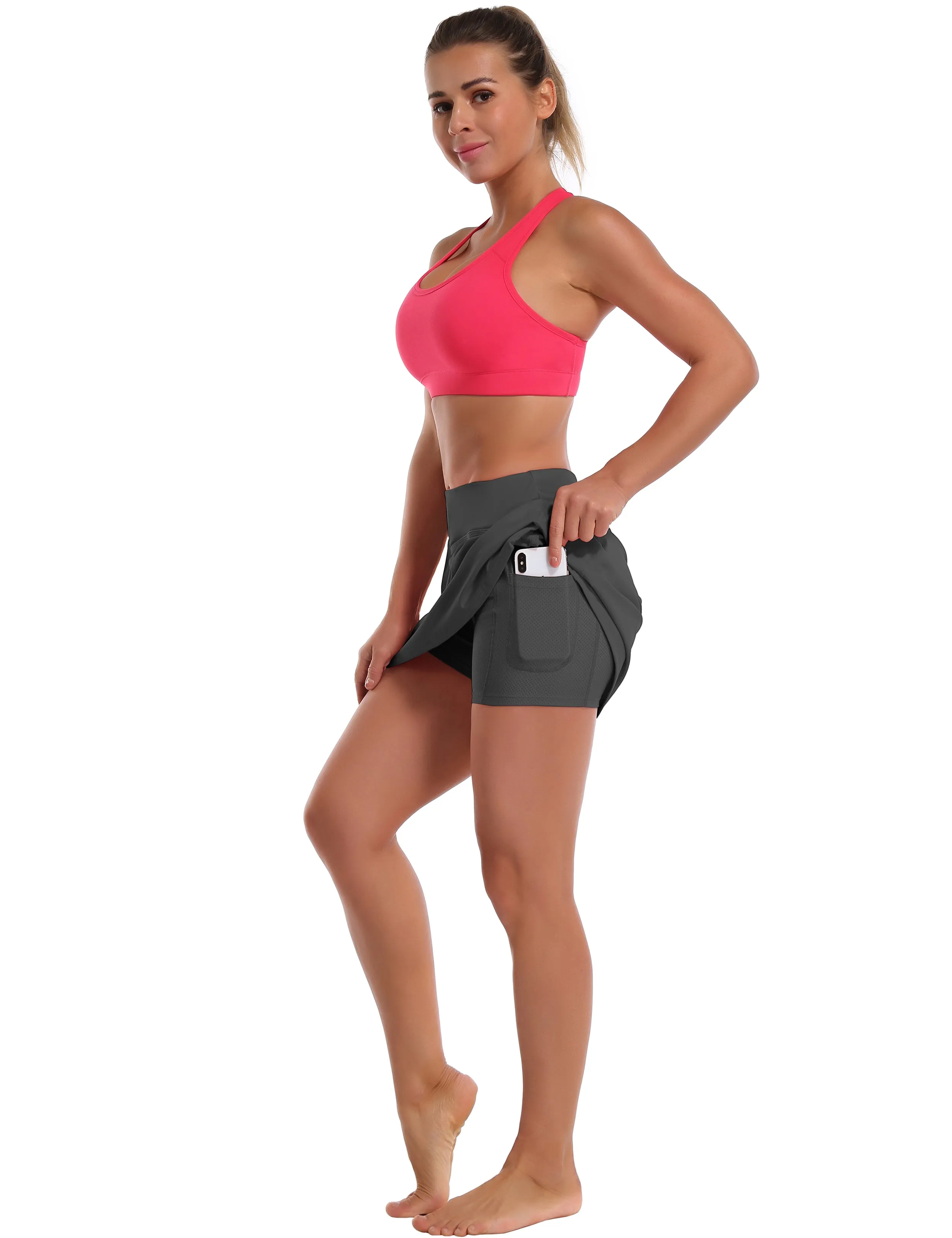 Athletic Tennis Golf Skort with Pockets Shorts shadowcharcoal_yoga