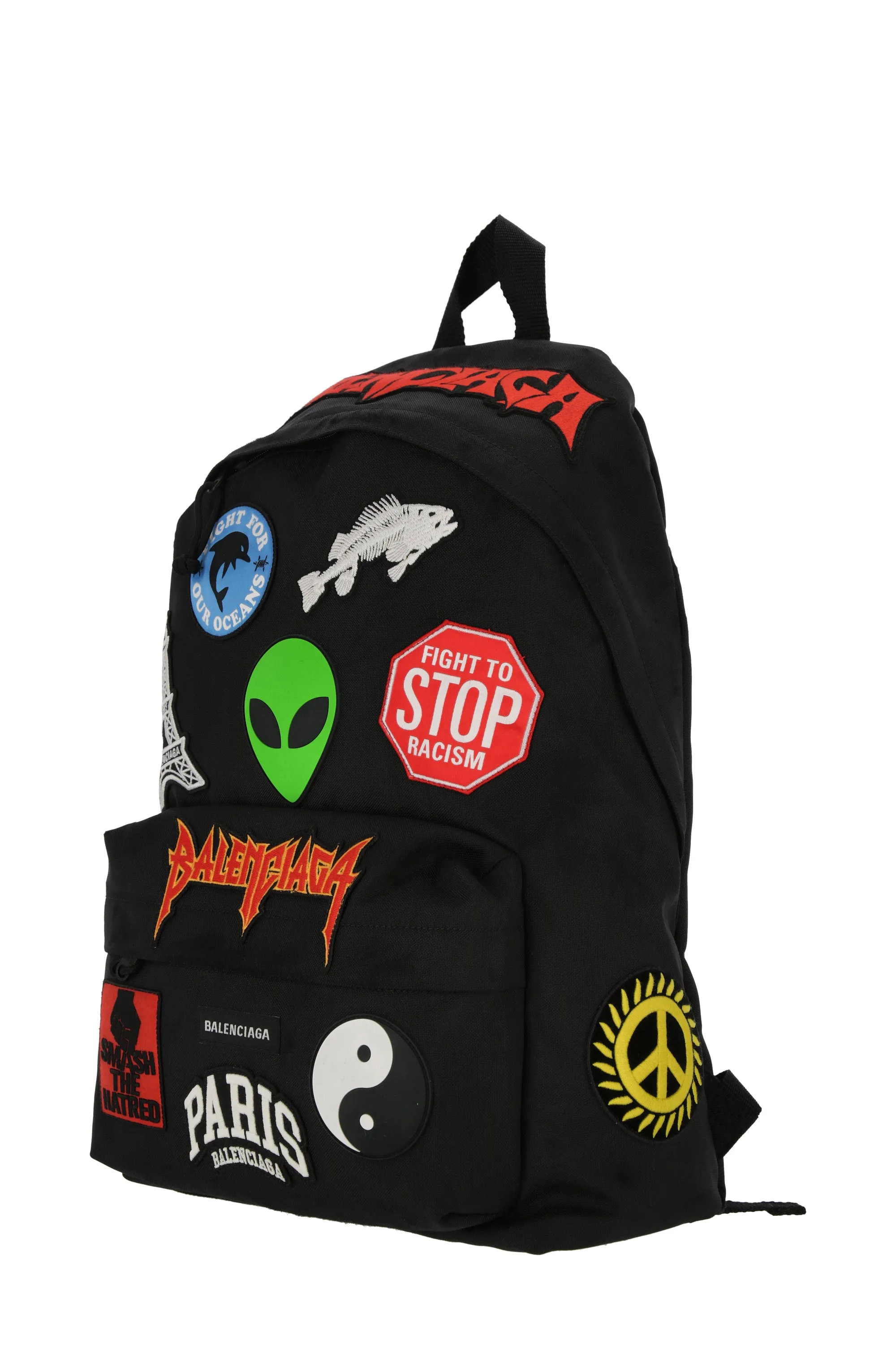 Balenciaga Logo Patch Zipped Backpack