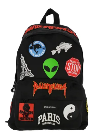 Balenciaga Logo Patch Zipped Backpack