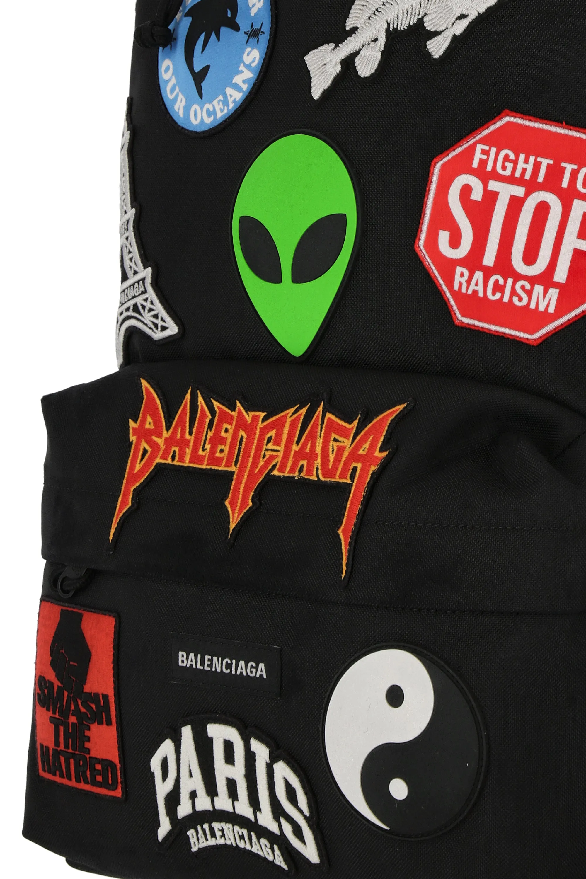 Balenciaga Logo Patch Zipped Backpack