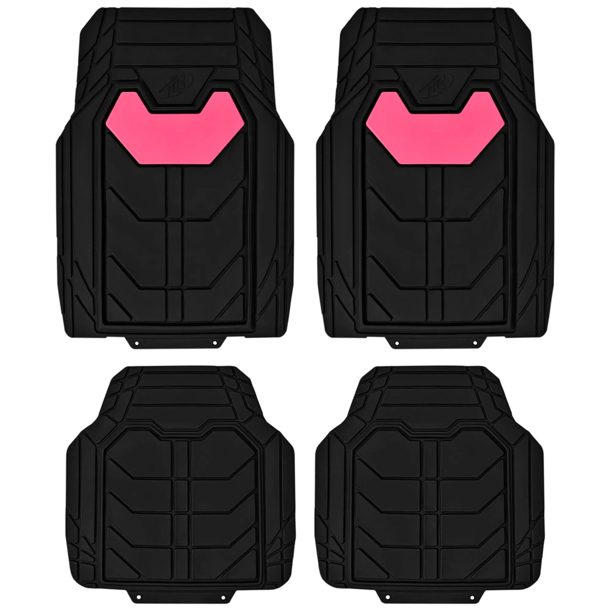 Bold Geometric Car Floor Mats - Full Set Pink