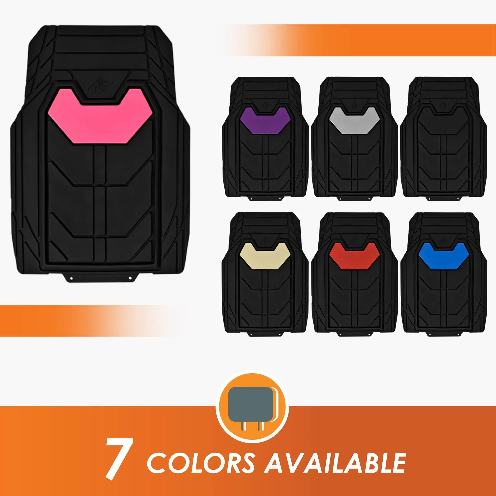 Bold Geometric Car Floor Mats - Full Set Pink