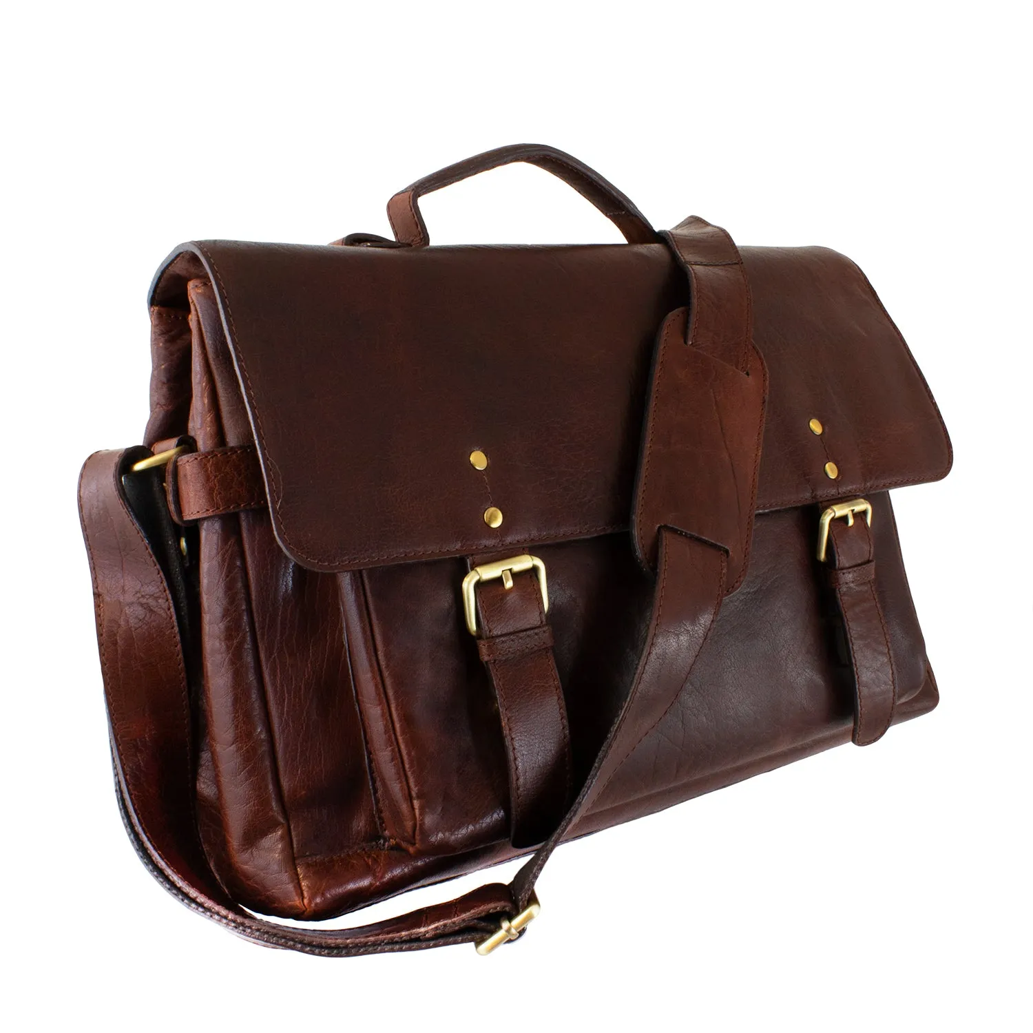 Cheyenne Hand-Stained Water Buffalo Dispatch Flap Brief