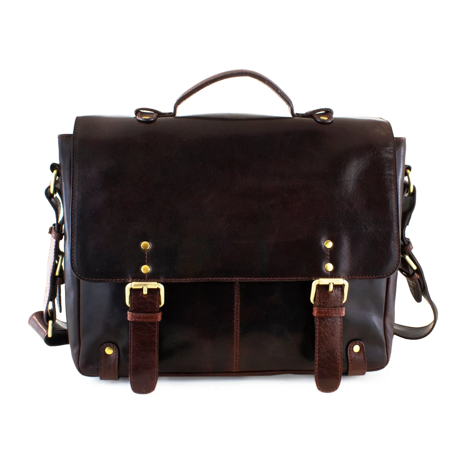 Cheyenne Hand-Stained Water Buffalo Dispatch Flap Brief