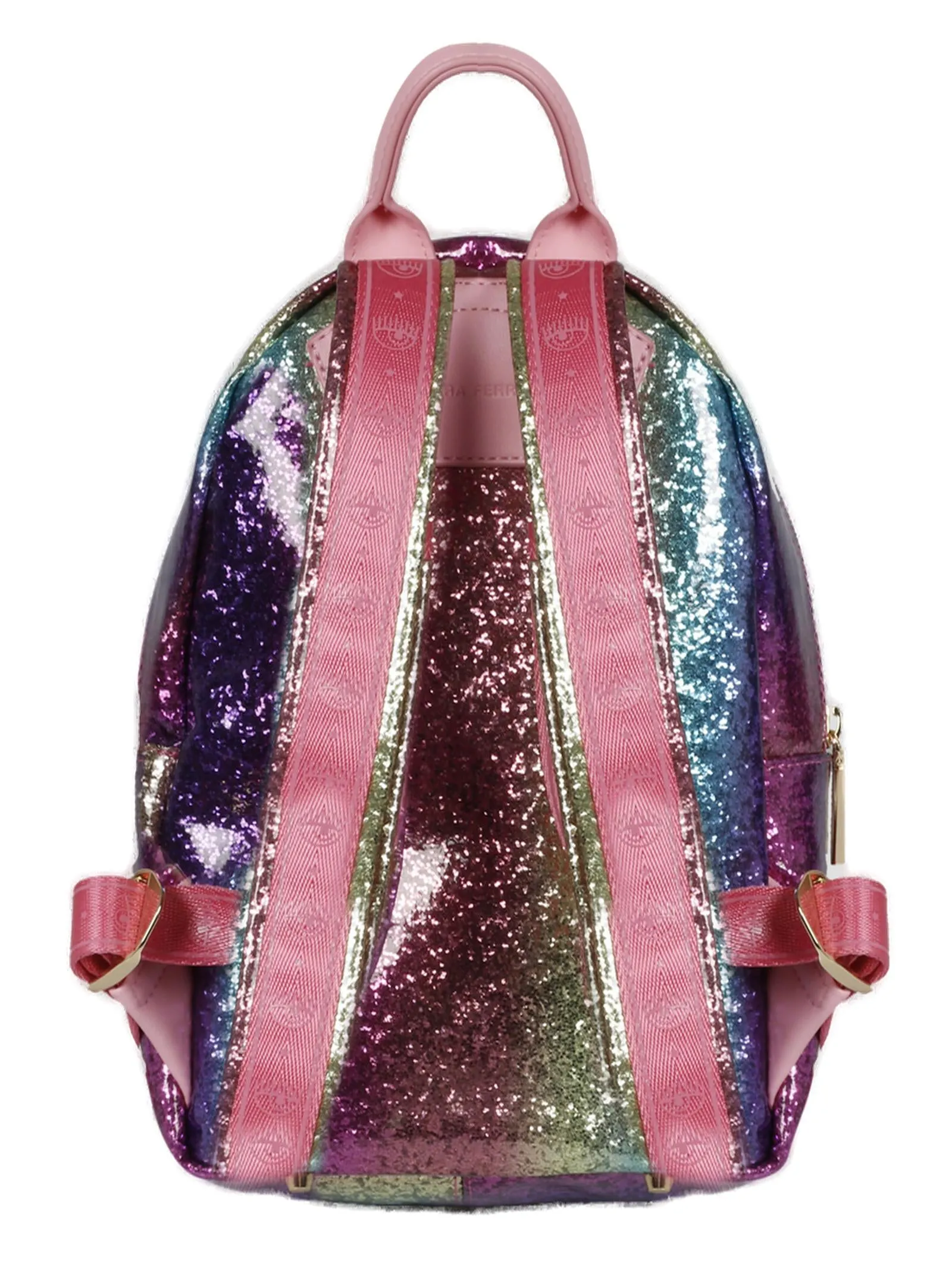 Chiara Ferragni Glitter-Embellished Zipped Backpack