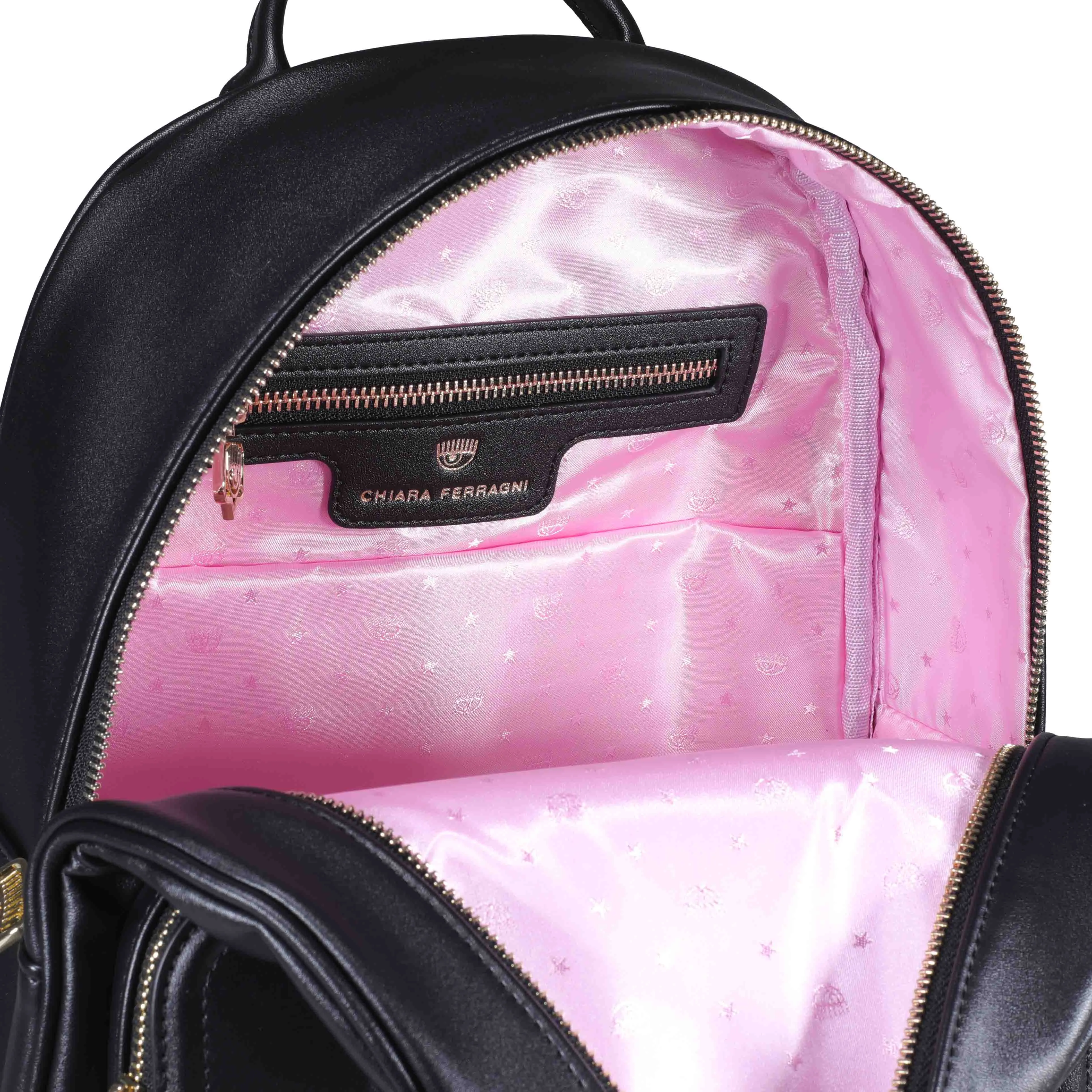 Chiara Ferragni Logo Embossed Zipped Backpack