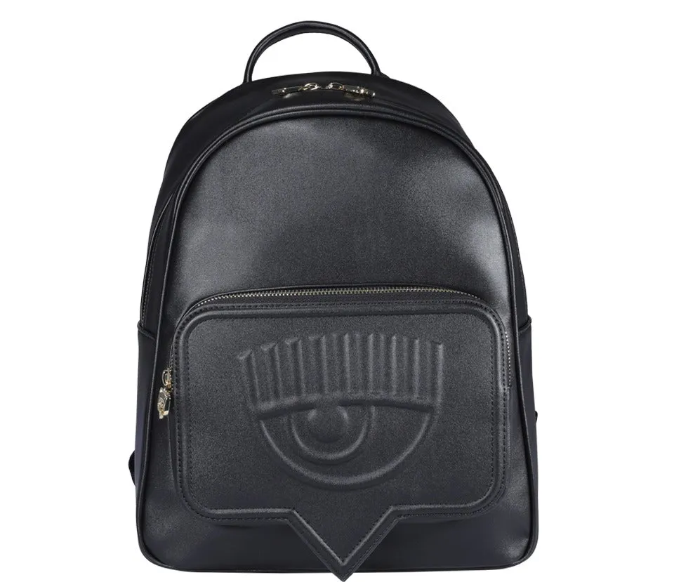 Chiara Ferragni Logo Embossed Zipped Backpack
