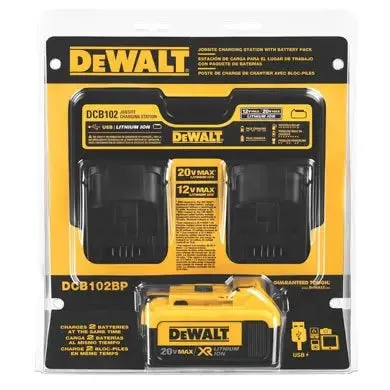 DEWALT DCB102BP-20V Max* Charging Station For Jobsite With 4Ah Battery Pack