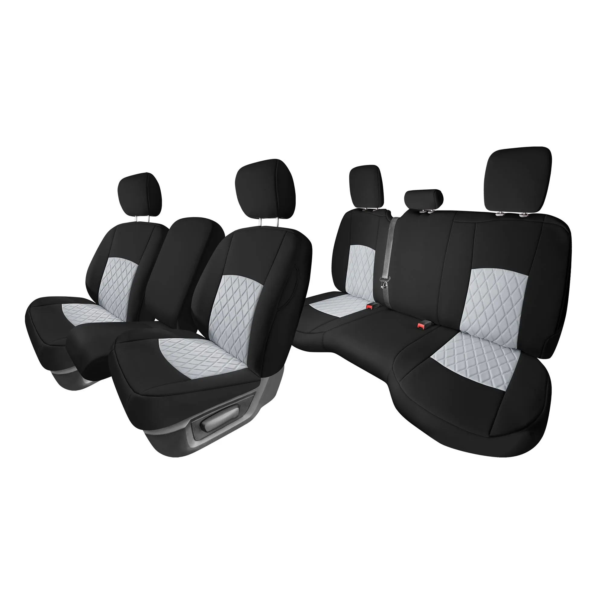Dodge Ram 1500 2011-2018 & Ram 1500 Classic 2019-2025 Quad Cab - Full Set Seat Covers - Gray Ultraflex Neoprene