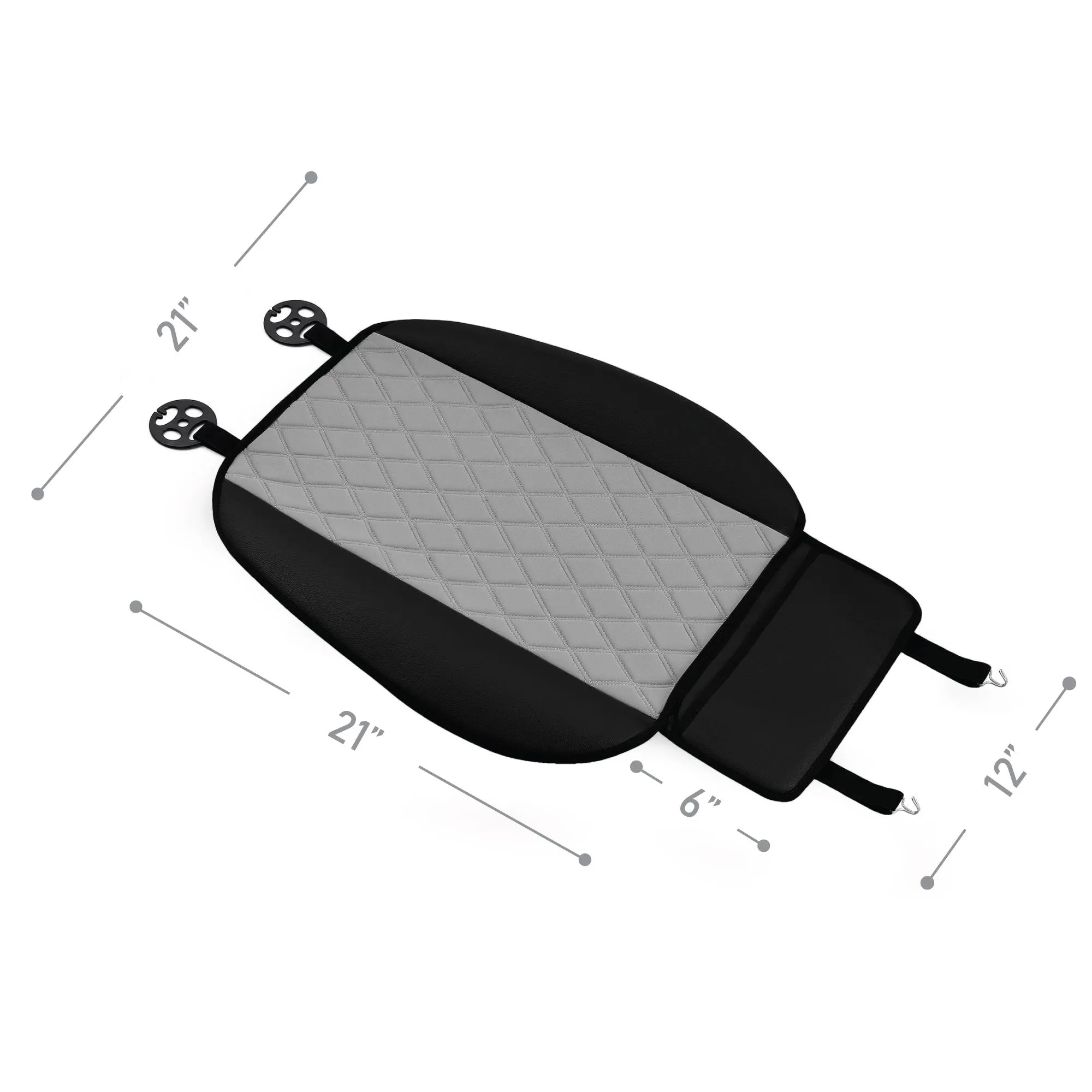 Faux Leather and NeoSupreme Seat Cushion Pad - Front Set Gray