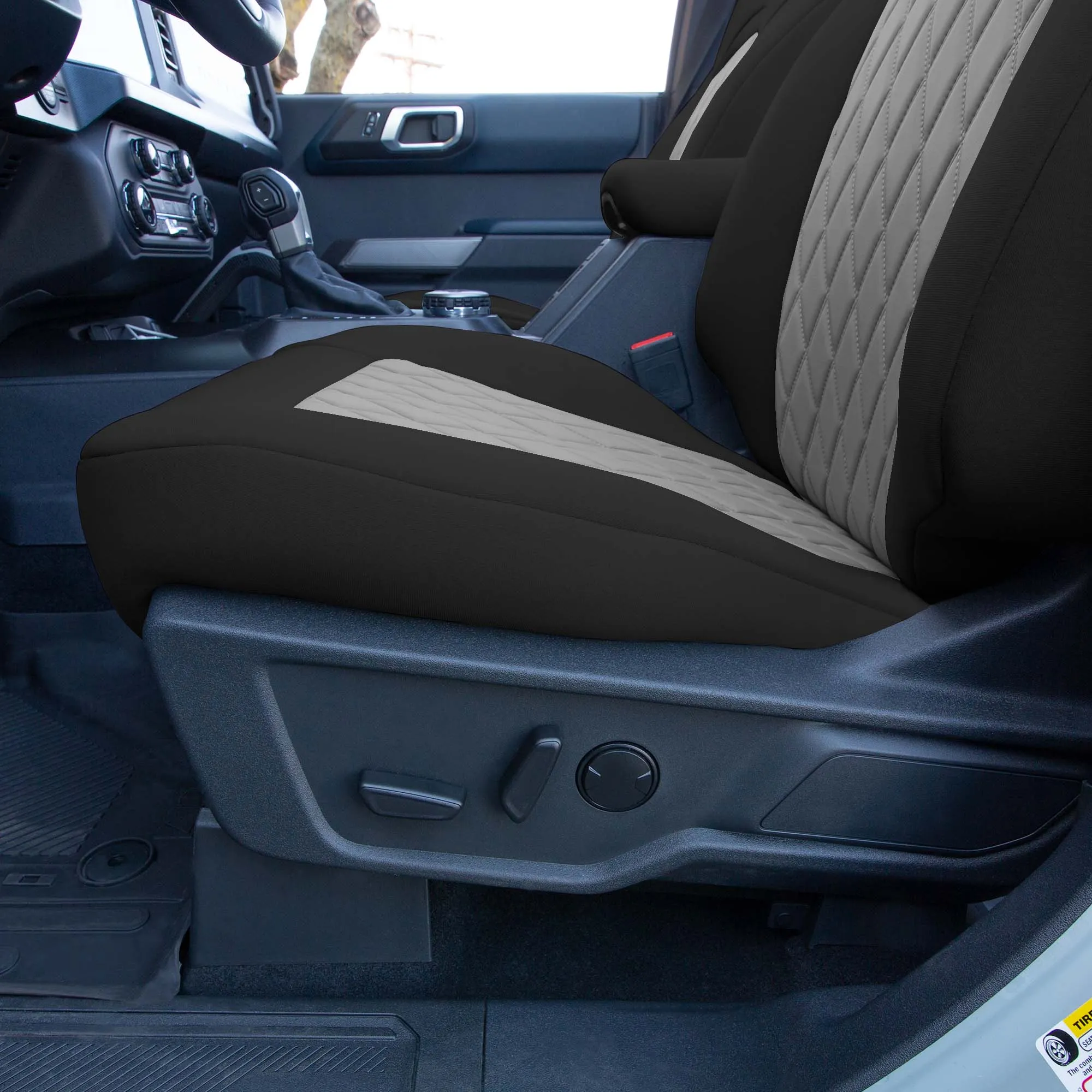 Ford Bronco Full Size SUV 2021-2024 - Front Set Seat Covers  -  Gray Ultraflex Neoprene