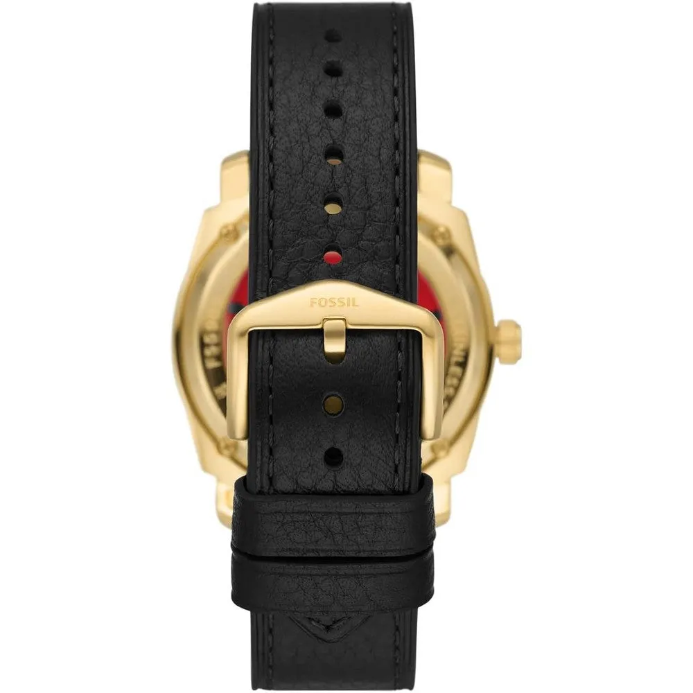 Fossil FS5909 Men's Machine Quartz Stainless Steel and Eco Leather Three-Hand Watch. Color: Gold. (Model: FS5909)