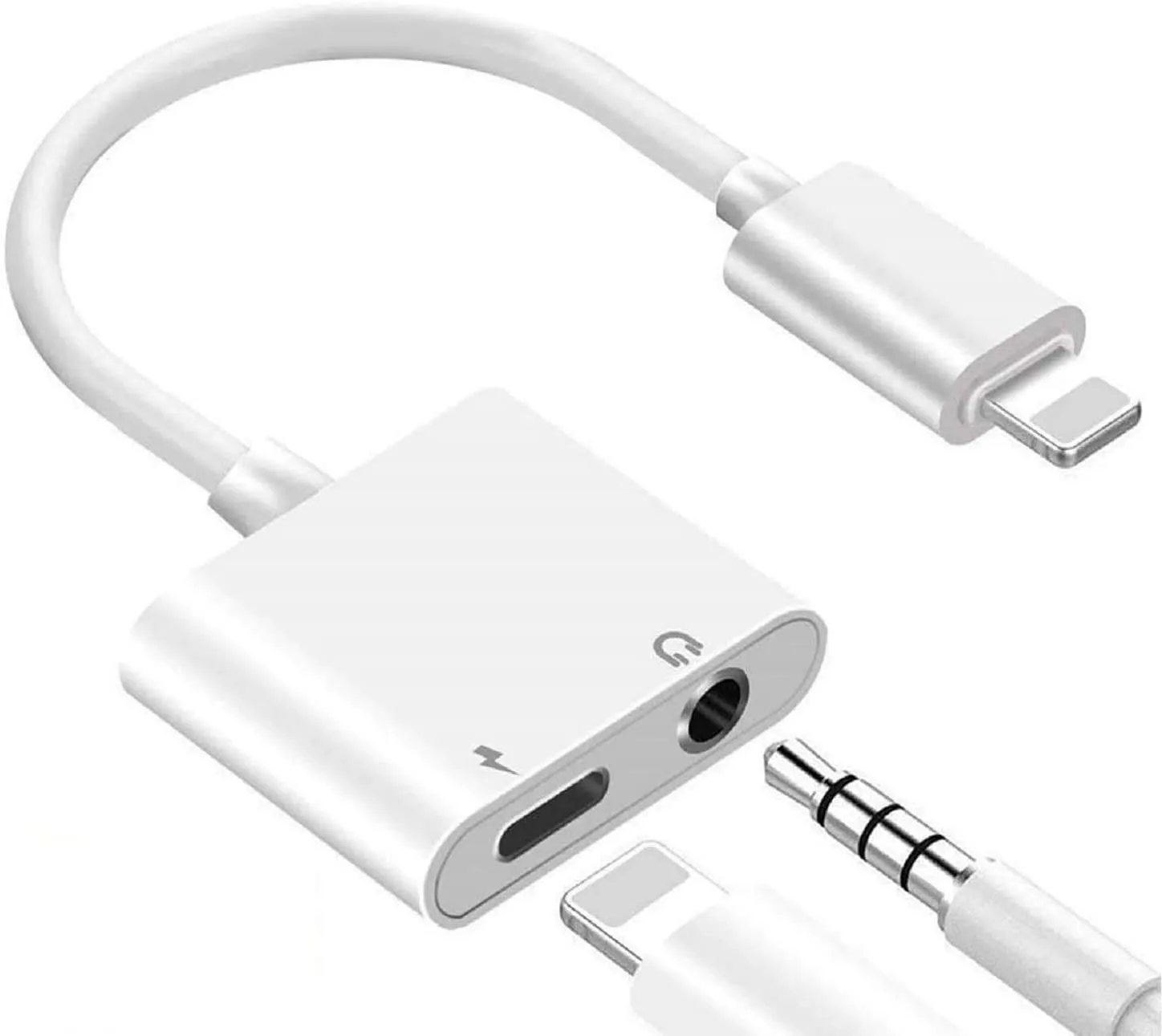 HEADPHONE SPLITTER FOR IPHONE LIGHTNING AND 3.5MM AUX