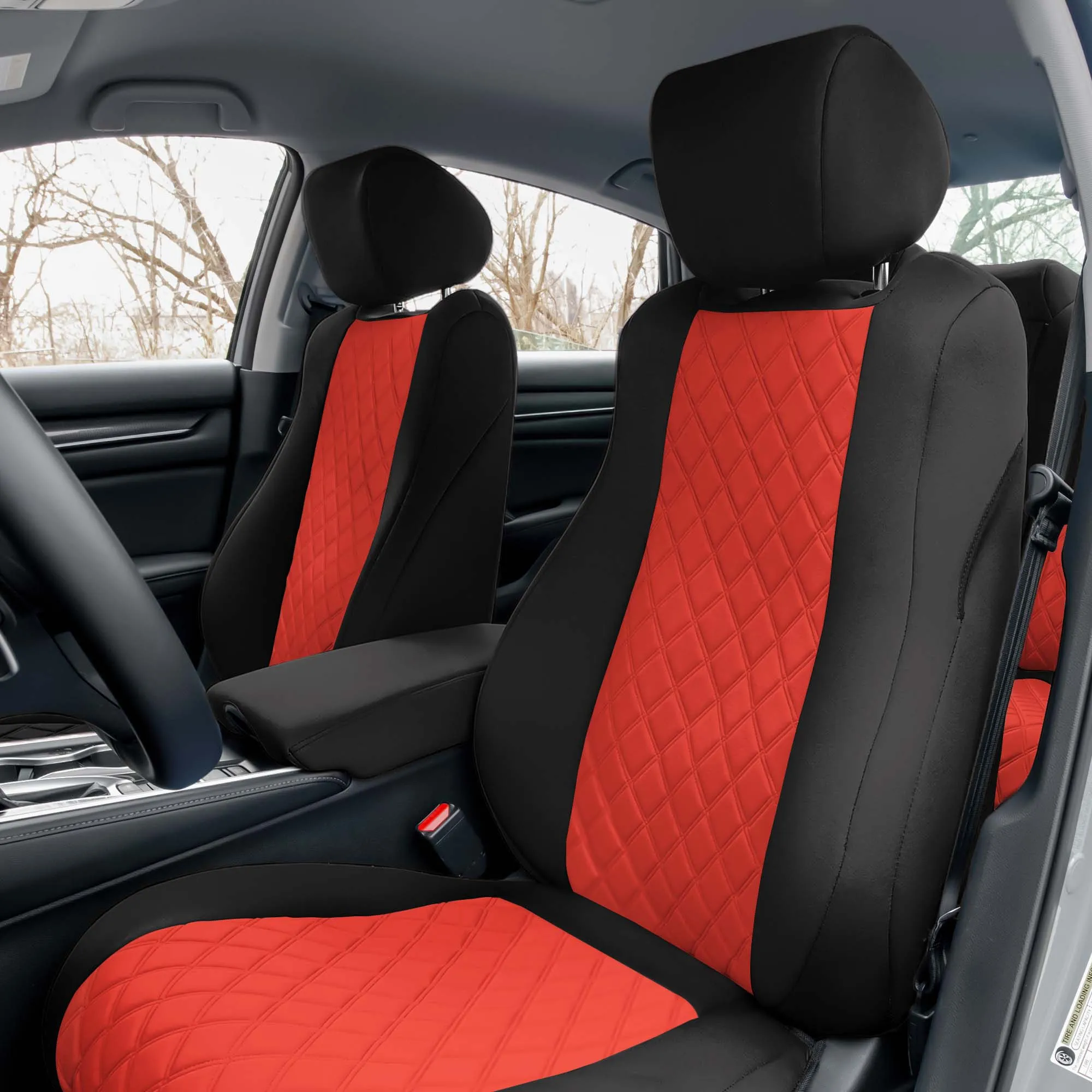 Honda Accord 2018 - 2022 Sport | Sport SE | EX| EX-L | Touring - Front Set Seat Covers - Red Ultraflex Neoprene