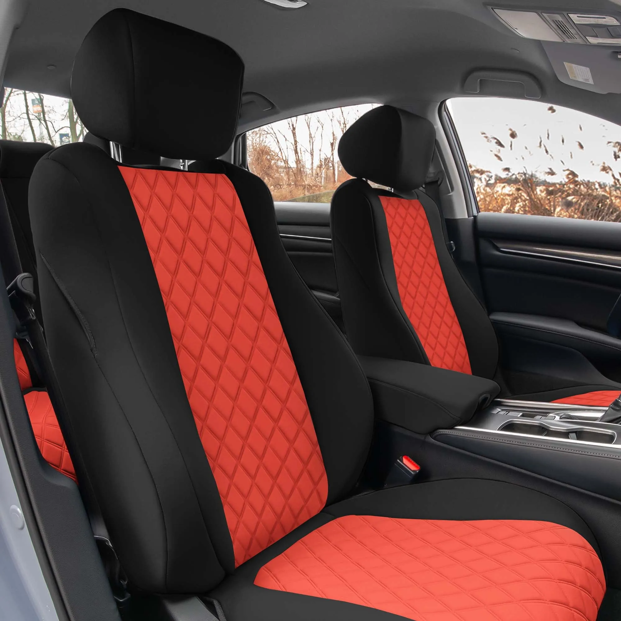 Honda Accord 2018 - 2022 Sport | Sport SE | EX| EX-L | Touring - Front Set Seat Covers - Red Ultraflex Neoprene