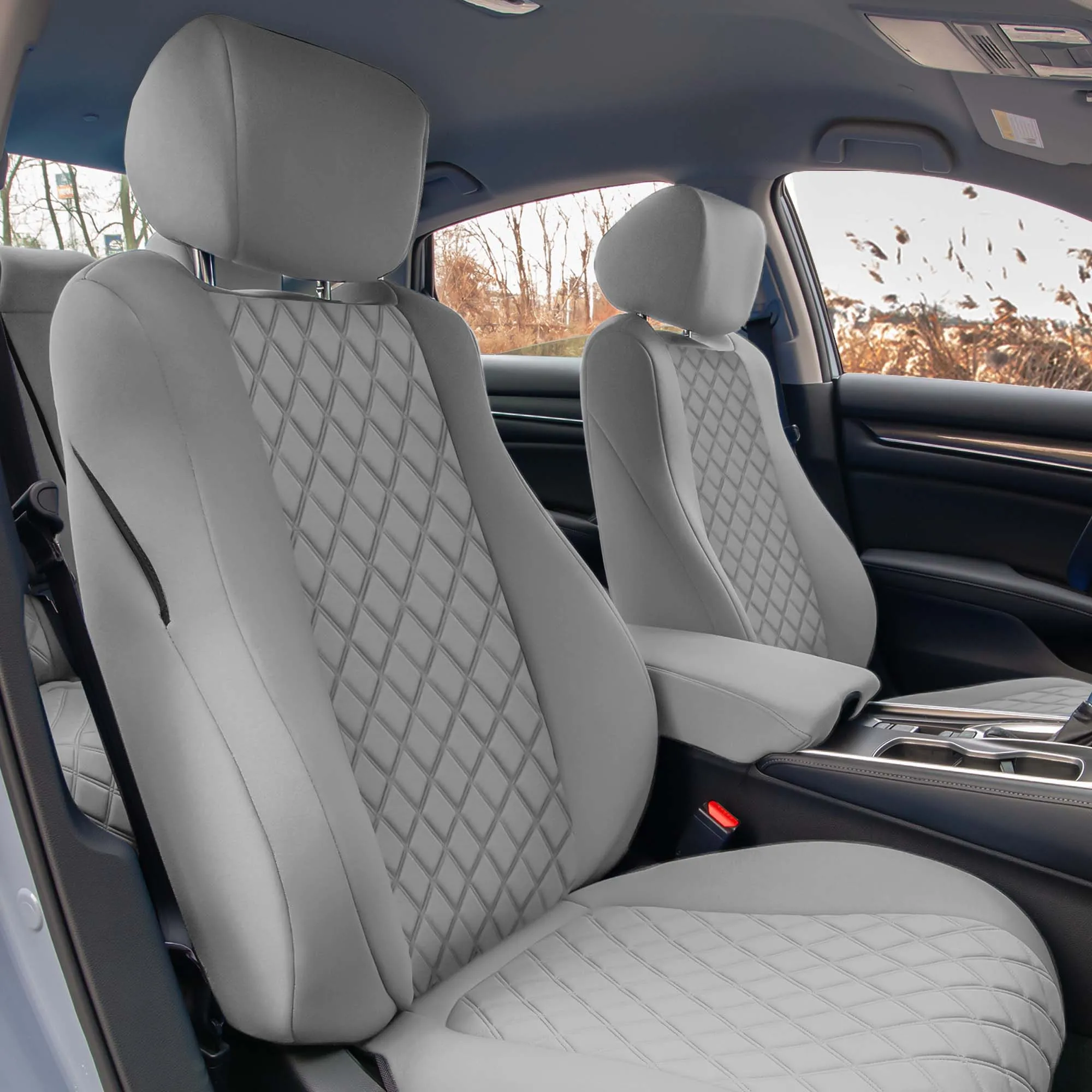 Honda Accord 2018 - 2022 Sport | Sport SE | EX| EX-L | Touring - Front Set Seat Covers - Solid Gray Ultraflex Neoprene