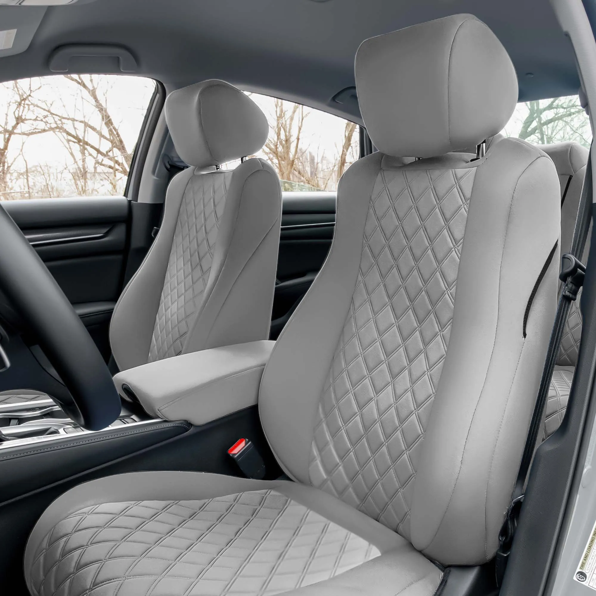Honda Accord 2018 - 2022 Sport | Sport SE | EX| EX-L | Touring - Front Set Seat Covers - Solid Gray Ultraflex Neoprene