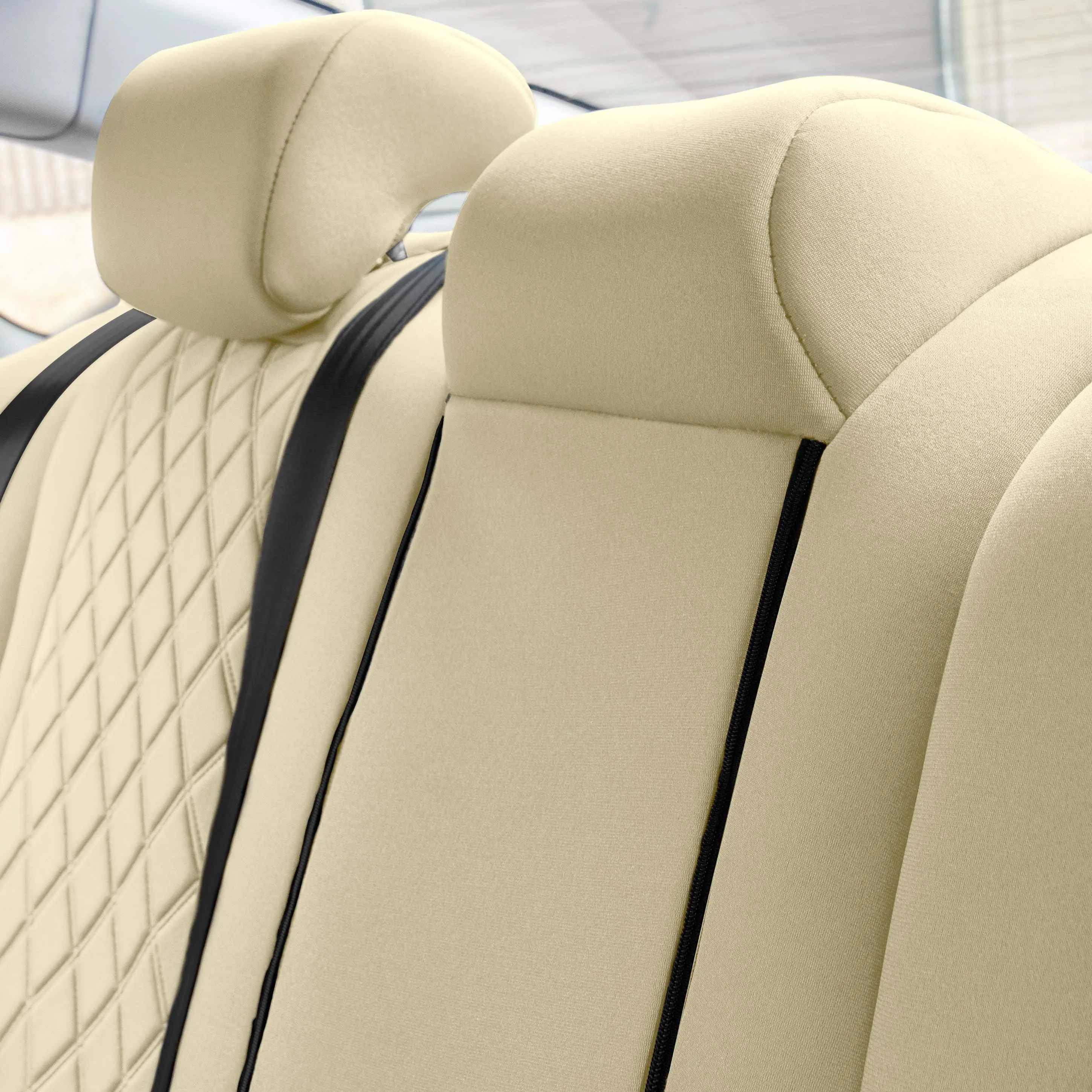 Honda Accord 2018 - 2022 Sport | Sport SE | EX| EX-L | Touring - Rear Set Seat Covers - Solid Beige Ultraflex Neoprene