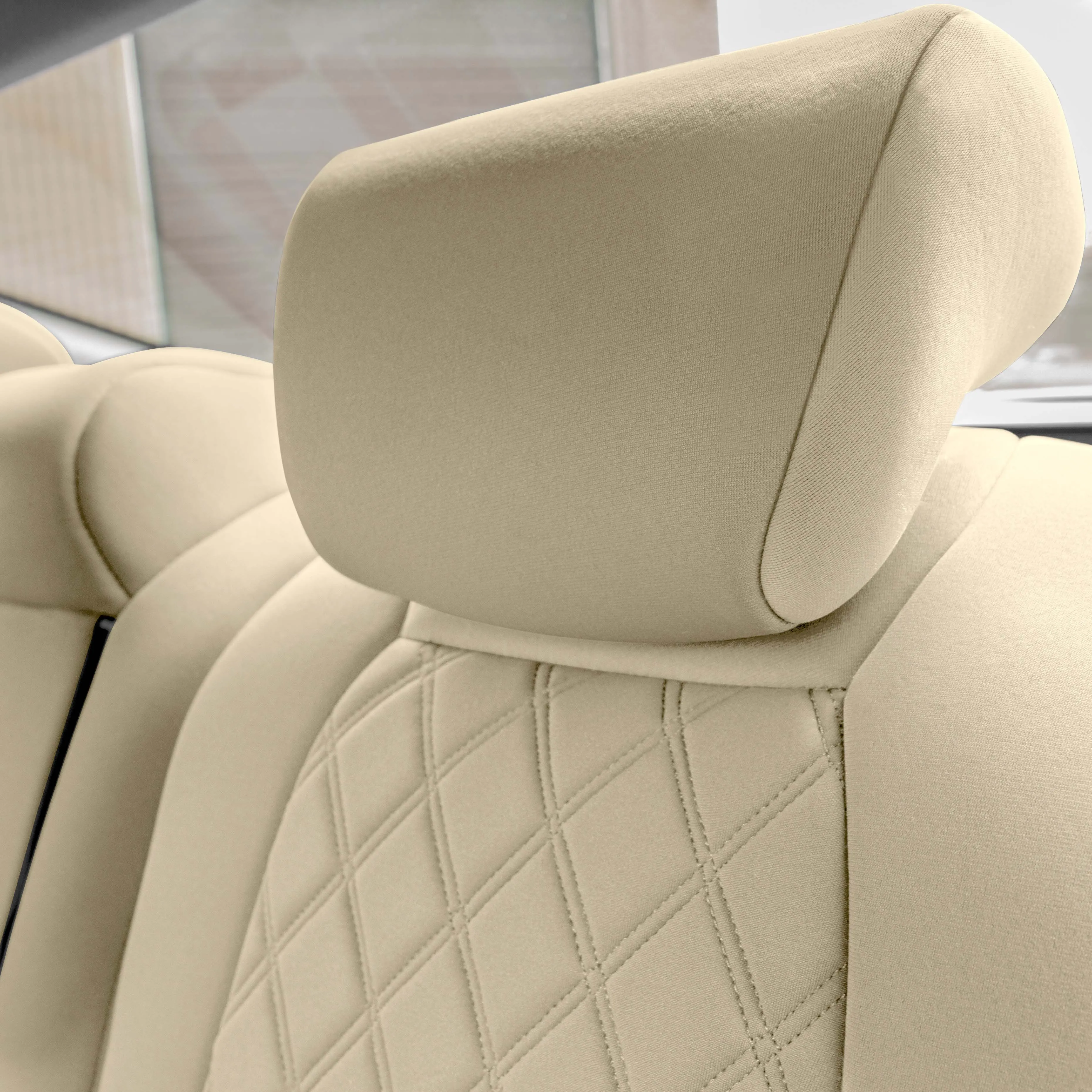 Honda Accord 2018 - 2022 Sport | Sport SE | EX| EX-L | Touring - Rear Set Seat Covers - Solid Beige Ultraflex Neoprene