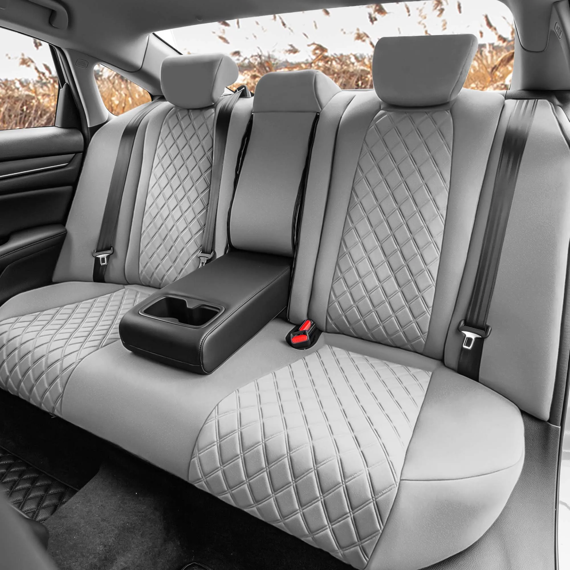 Honda Accord 2018 - 2022 Sport | Sport SE | EX| EX-L | Touring - Rear Set Seat Covers - Solid Gray Ultraflex Neoprene