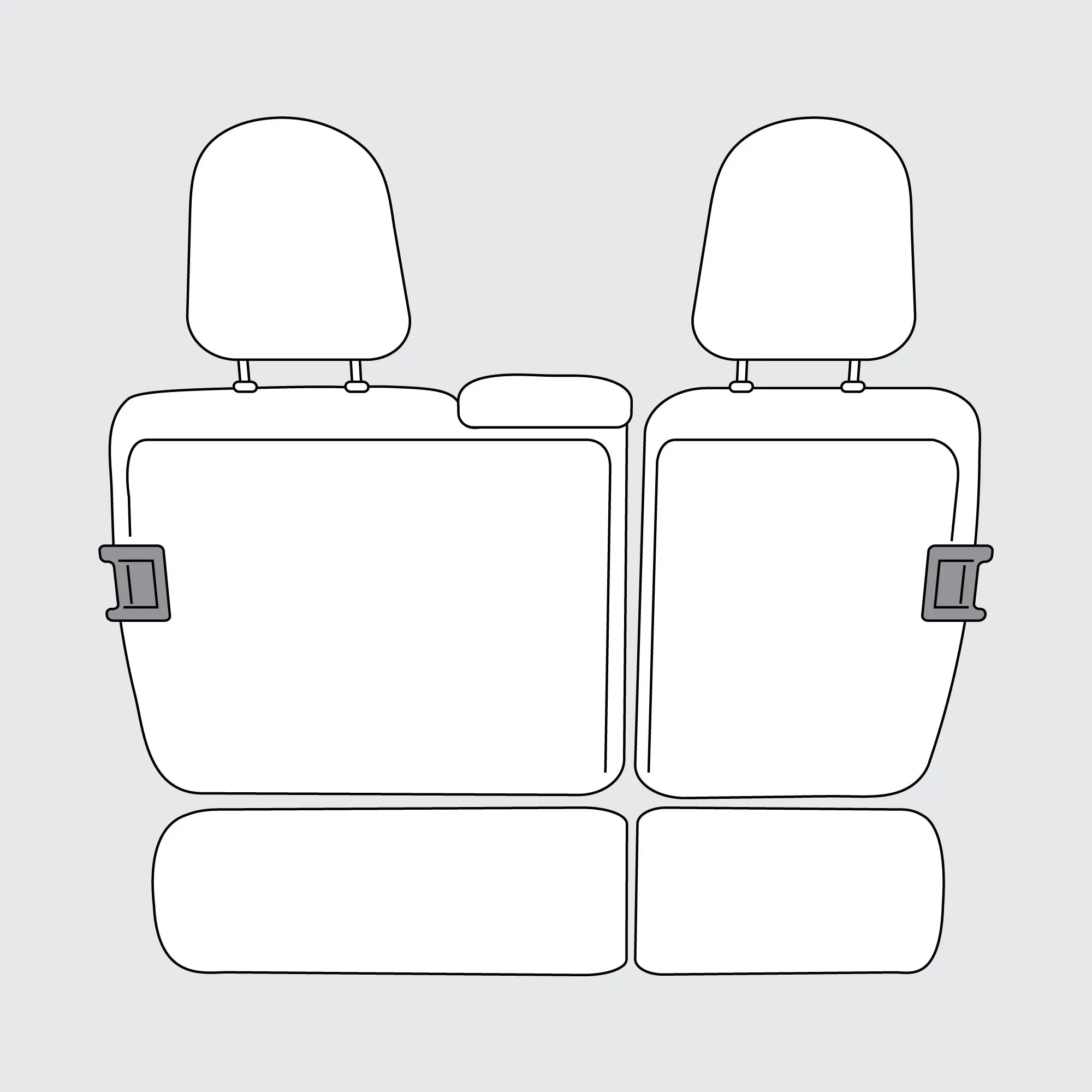 Honda Pilot 2016 - 2022 - 3rd Row Seat Covers - Blue Ultraflex Neoprene