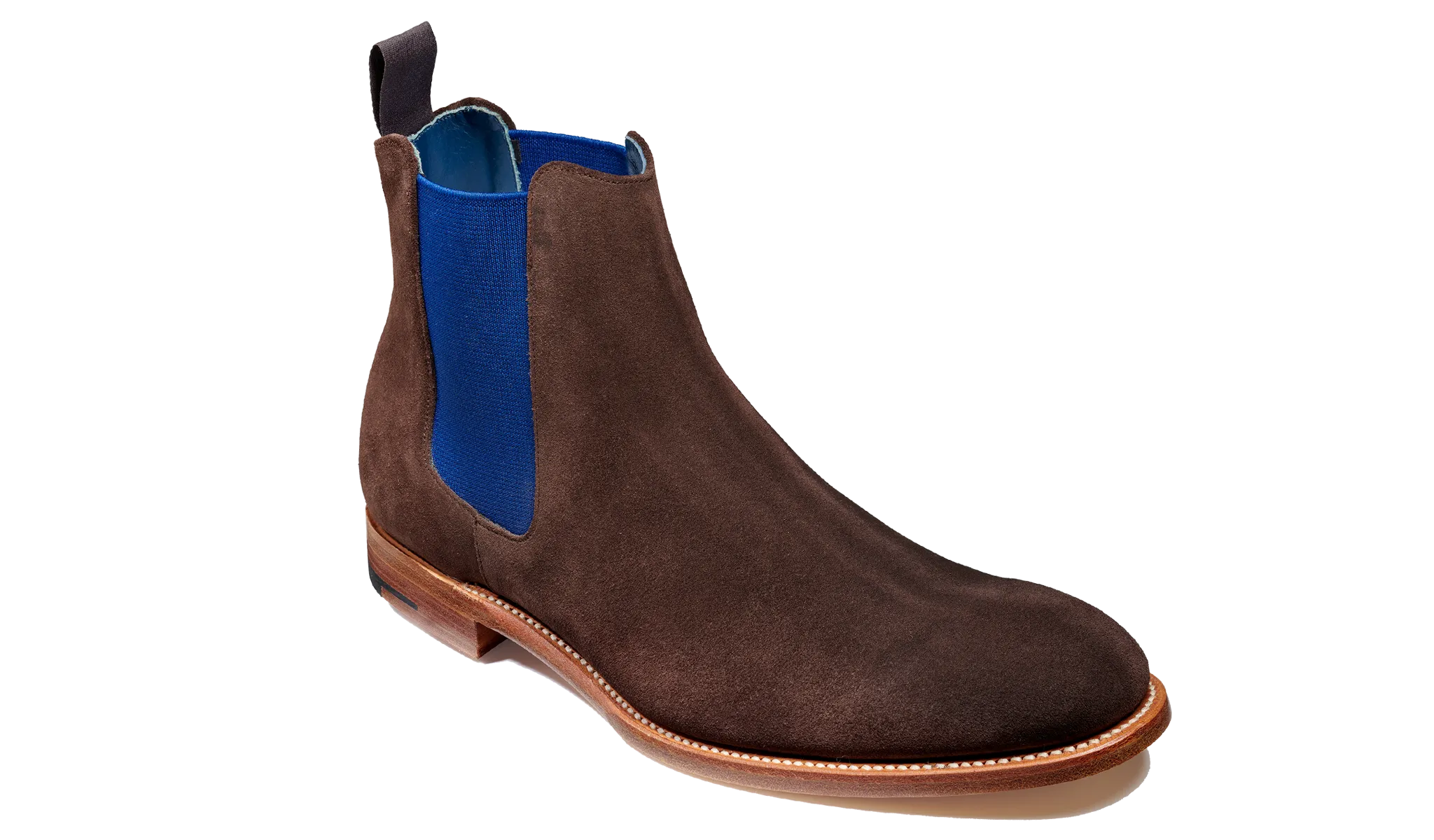 Hopper - Choc Suede / Navy Elastic