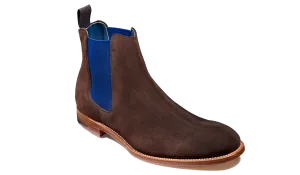 Hopper - Choc Suede / Navy Elastic
