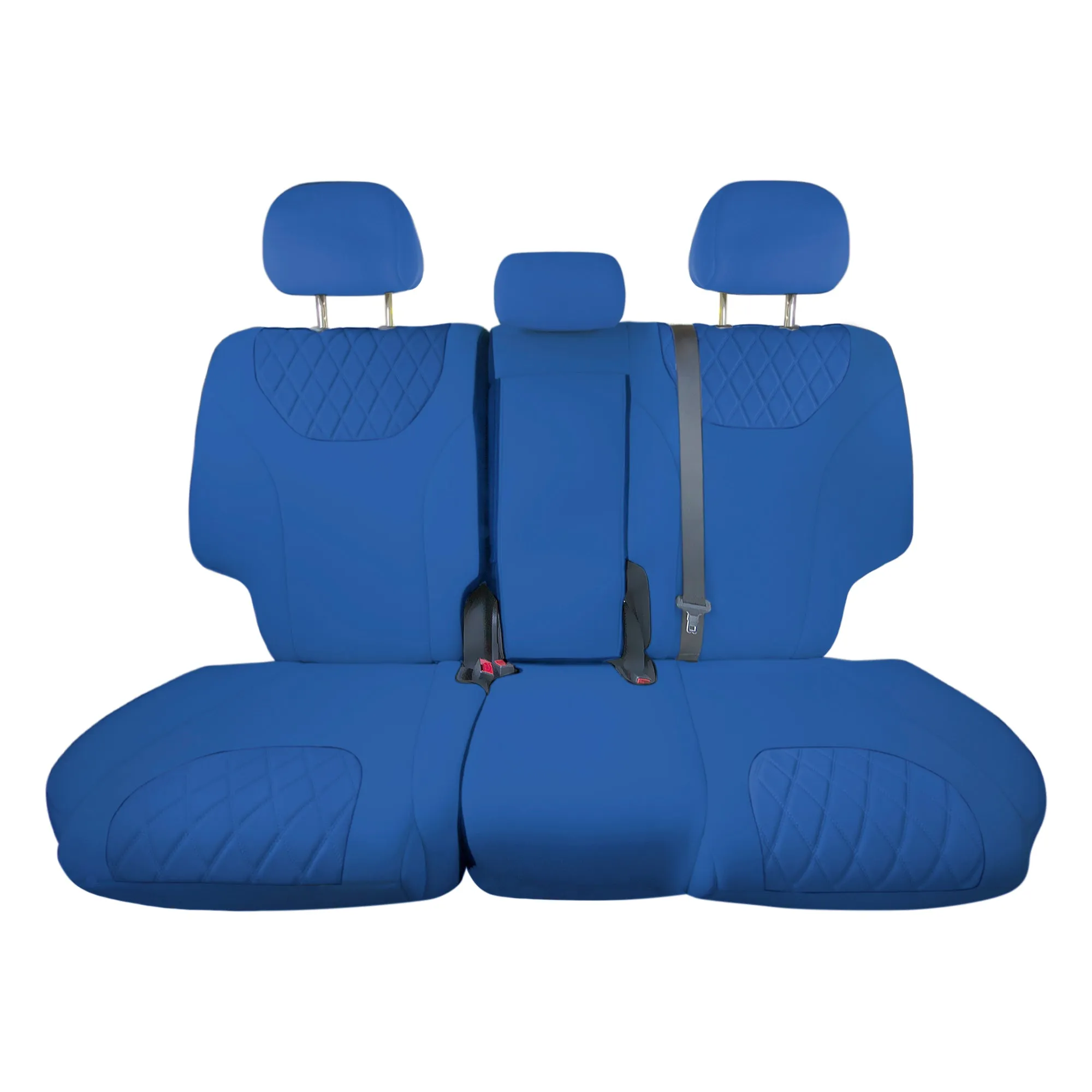 Hyundai Santa Fe 2019 - 2023- Rear Set Seat Covers - Solid Blue Ultraflex Neoprene