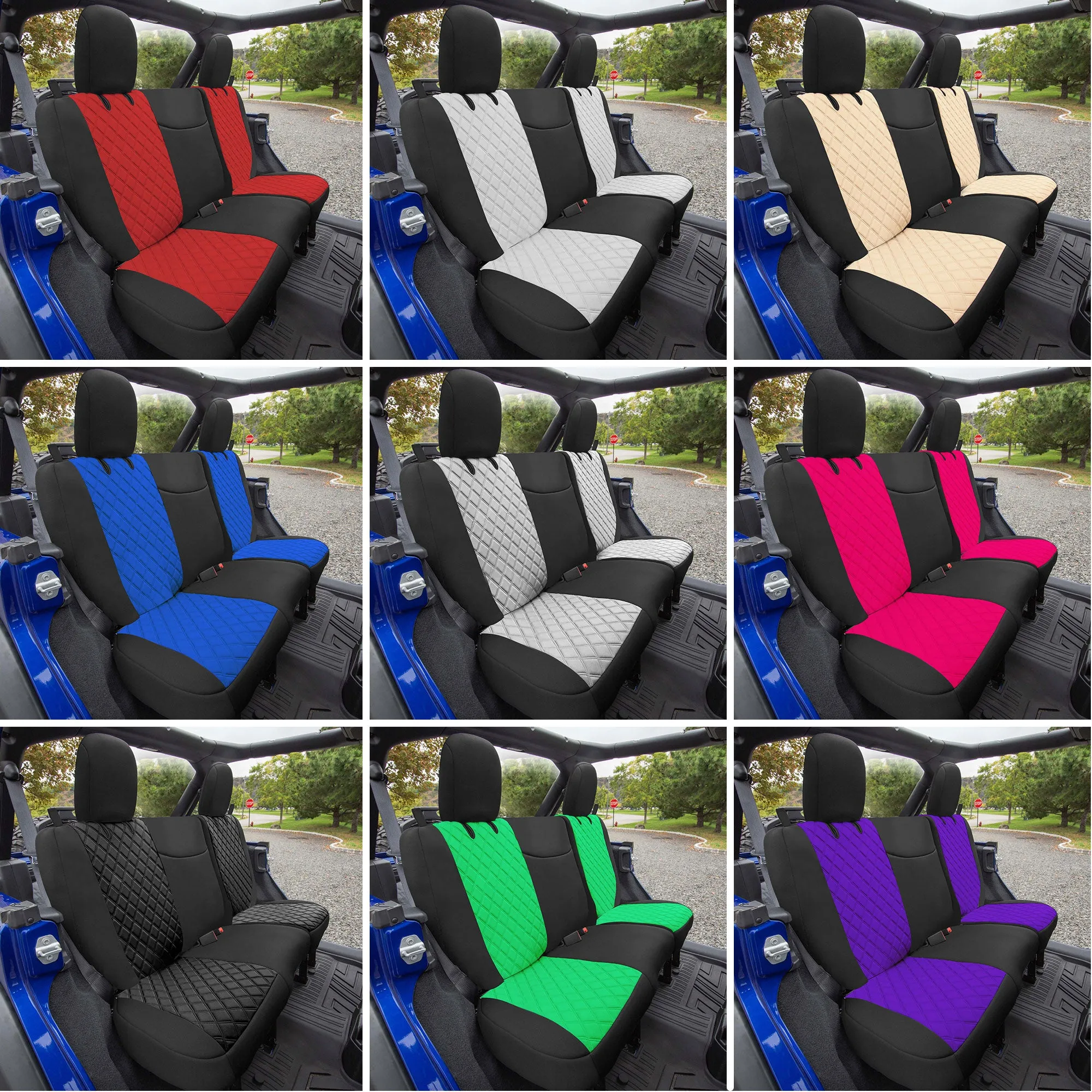 Jeep Wrangler JL 2-Door 2018-2024 -  Front Set Seat Covers - White Ultraflex Neoprene