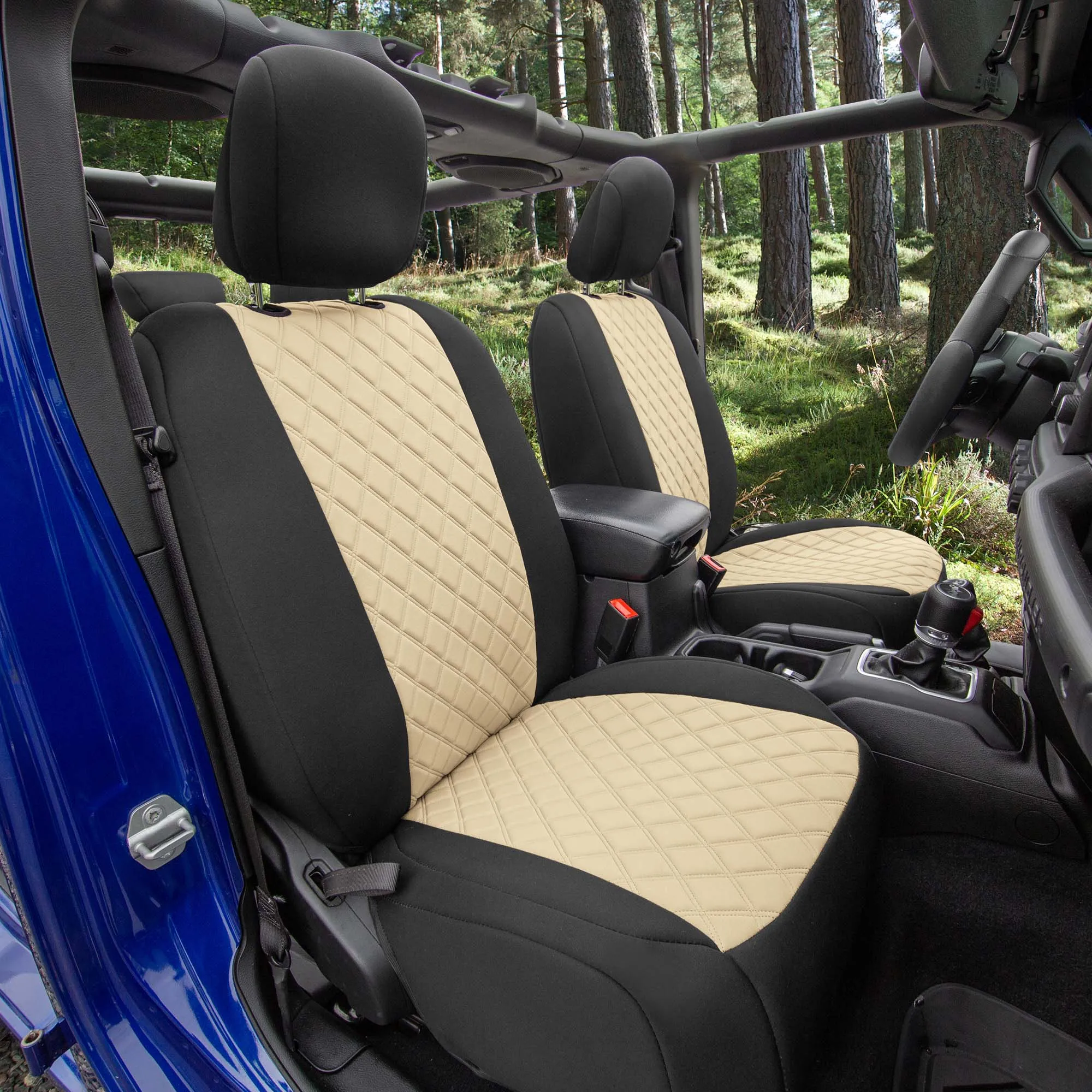 Jeep Wrangler JL 2018-2024 -  Front Set Seat Covers - Beige Ultraflex Neoprene
