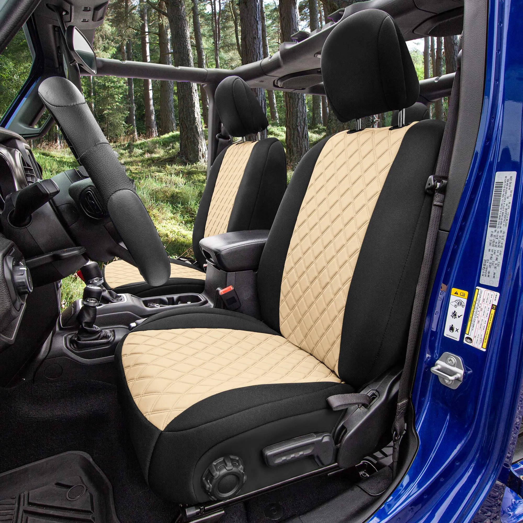 Jeep Wrangler JL 2018-2024 -  Front Set Seat Covers - Beige Ultraflex Neoprene