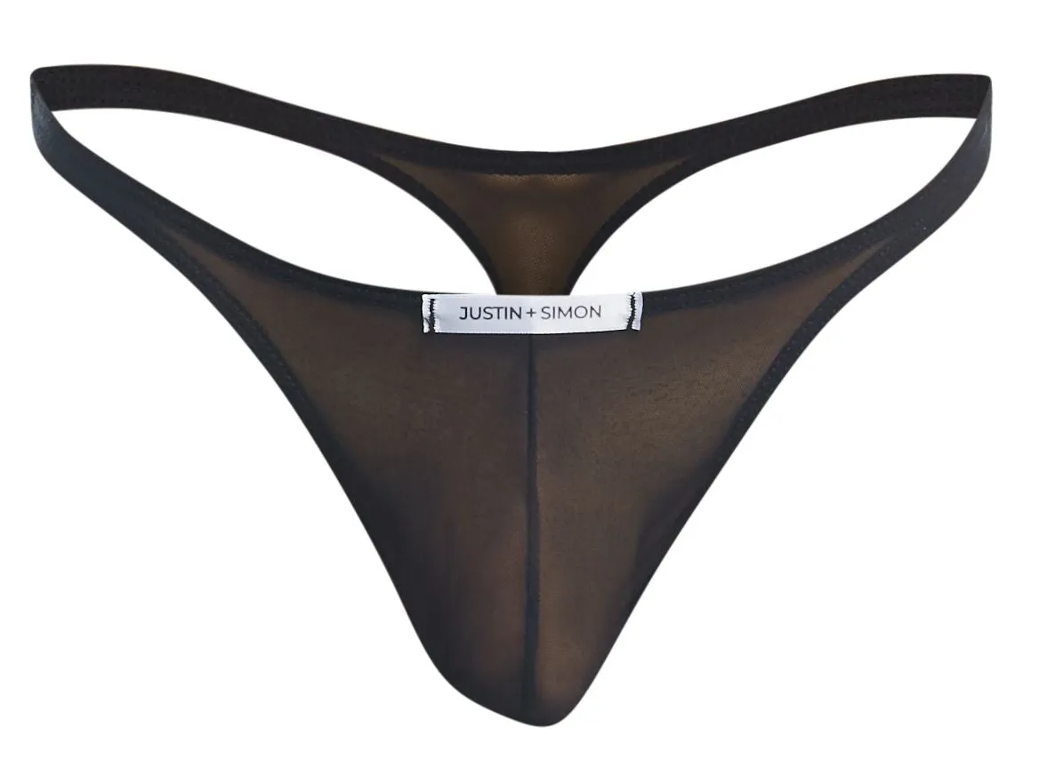 JUSTIN SIMON XSJ03 Classic Thongs Color Black Mesh