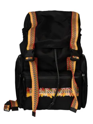 Lanvin Logo Embroidered Strap-Detailed Backpack