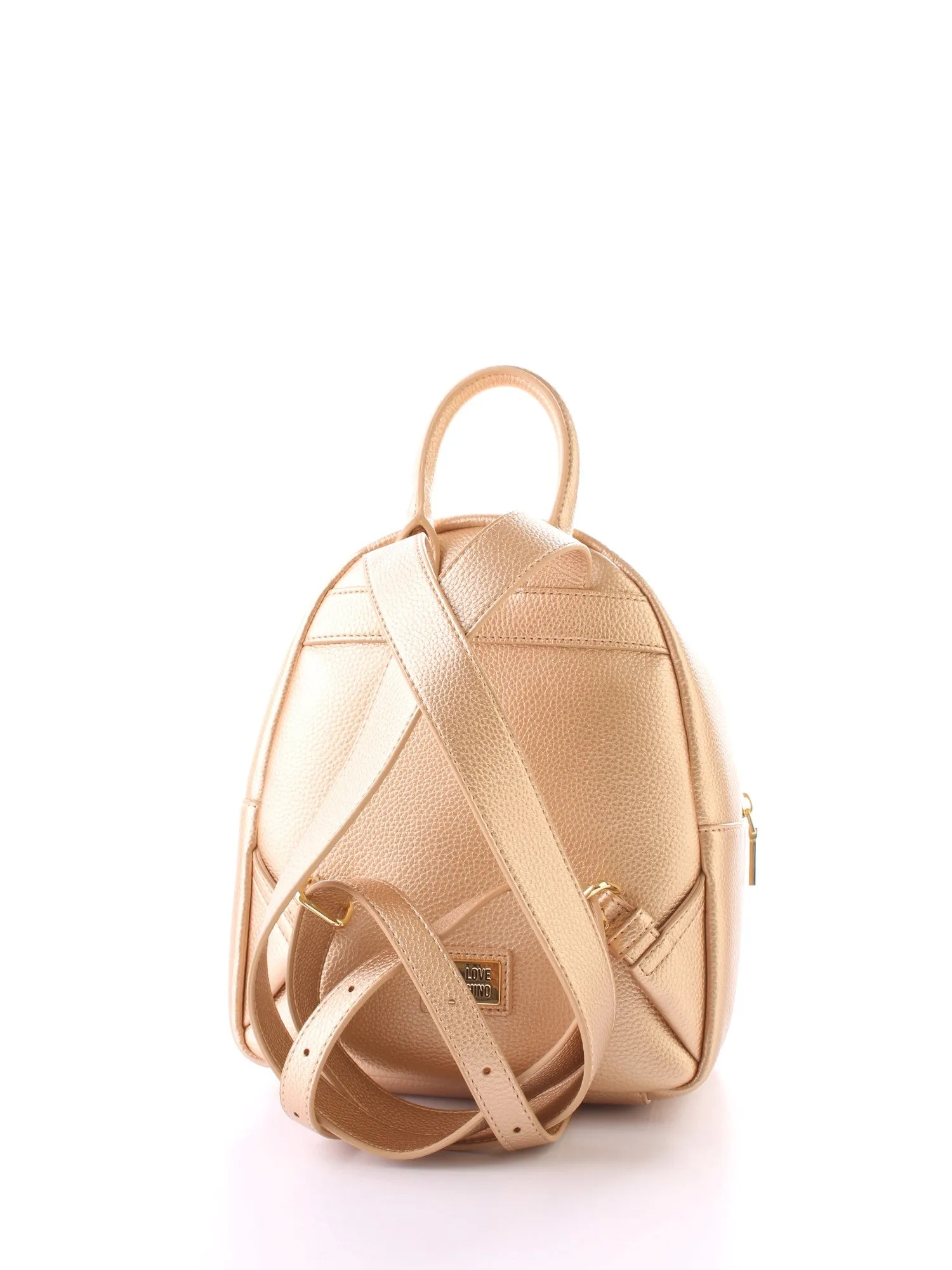 Love Moschino Logo Patch Metallic Backpack