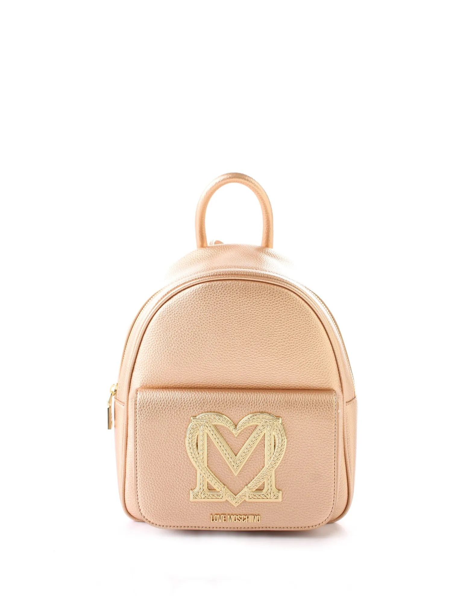 Love Moschino Logo Patch Metallic Backpack