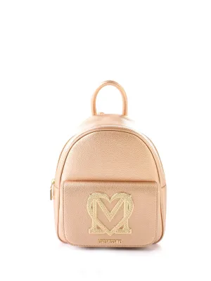 Love Moschino Logo Patch Metallic Backpack