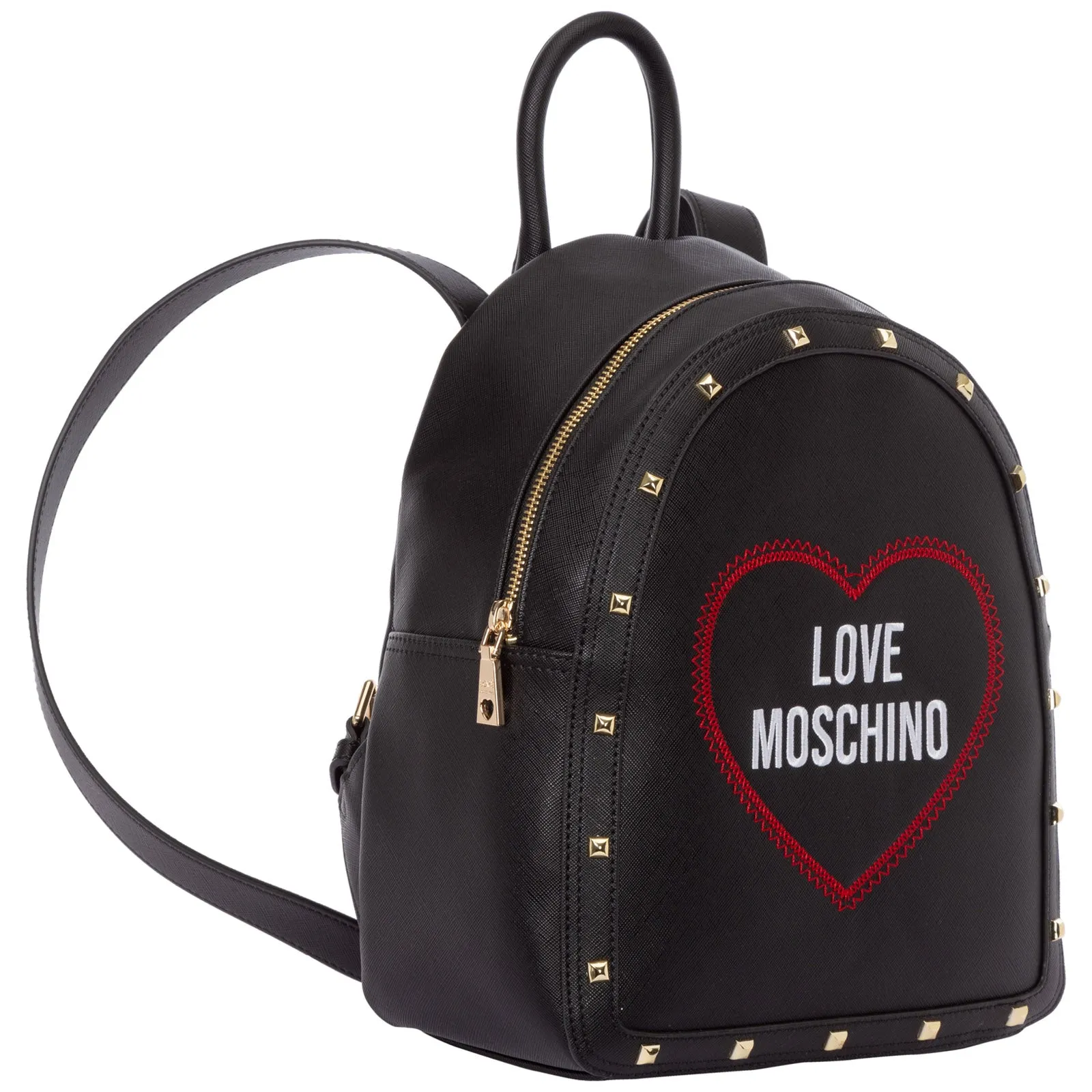 Love Moschino Stud Embellished Logo Embroidered Backpack