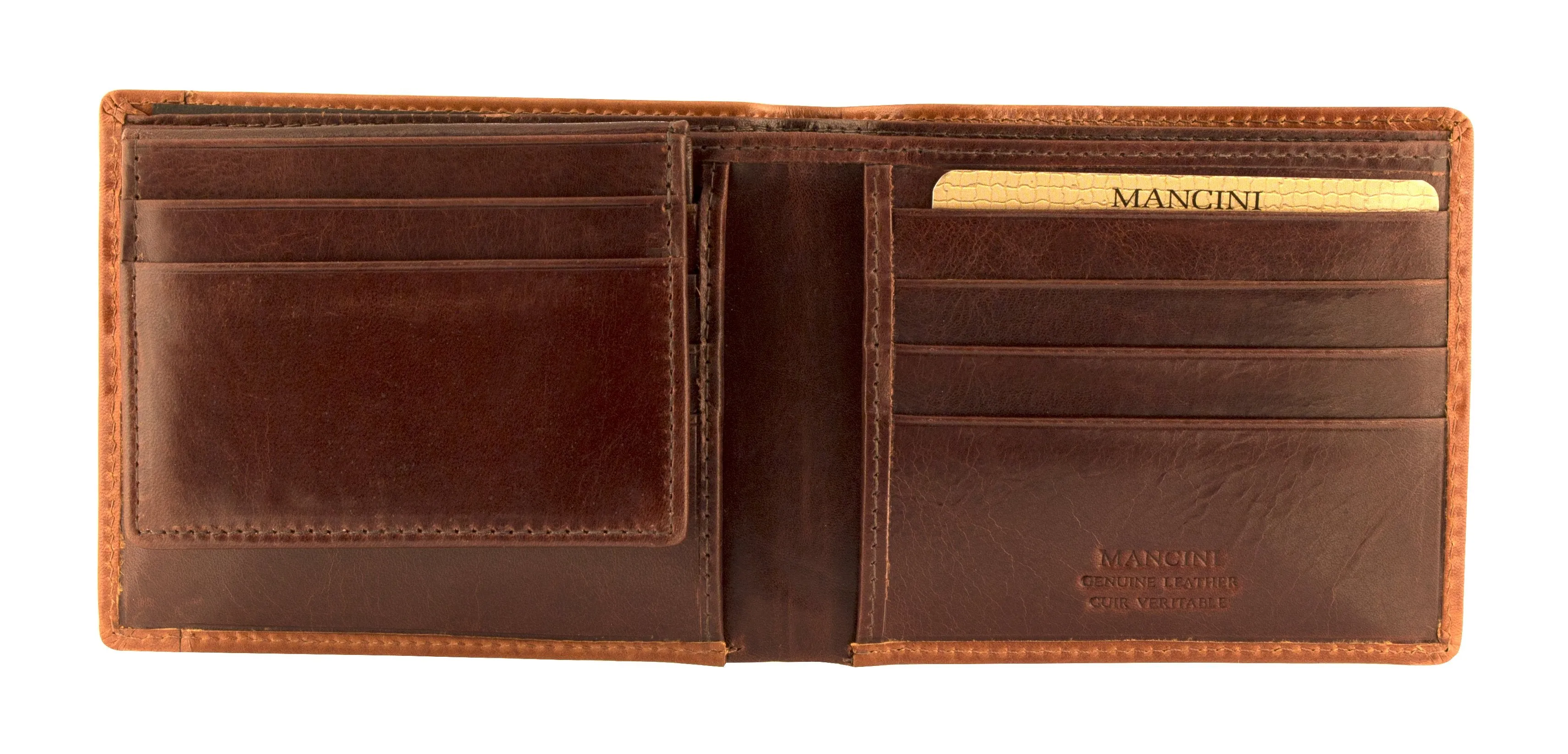 Mancini CASABLANCA Collection Men's Billfold with Removable Passcase (RFID Secure)