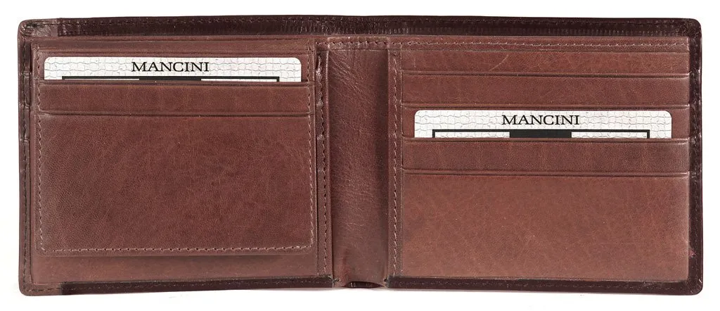 Mancini CASABLANCA Collection Men's Billfold with Removable Passcase (RFID Secure)