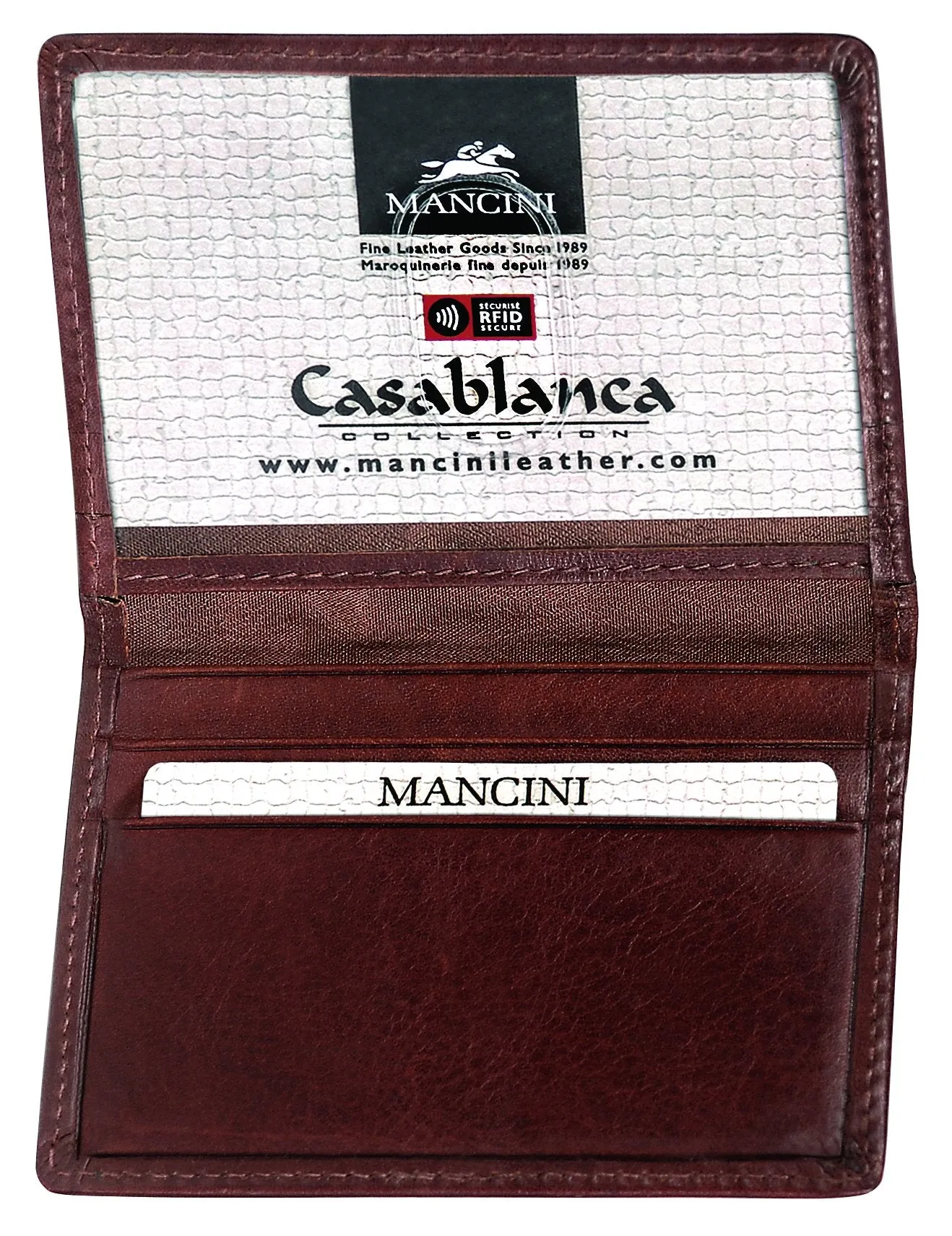 Mancini CASABLANCA Collection Men's Billfold with Removable Passcase (RFID Secure)