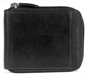 Mancini CASABLANCA Collection Men's Zippered Wallet with Removable Passcase (RFID Secure)