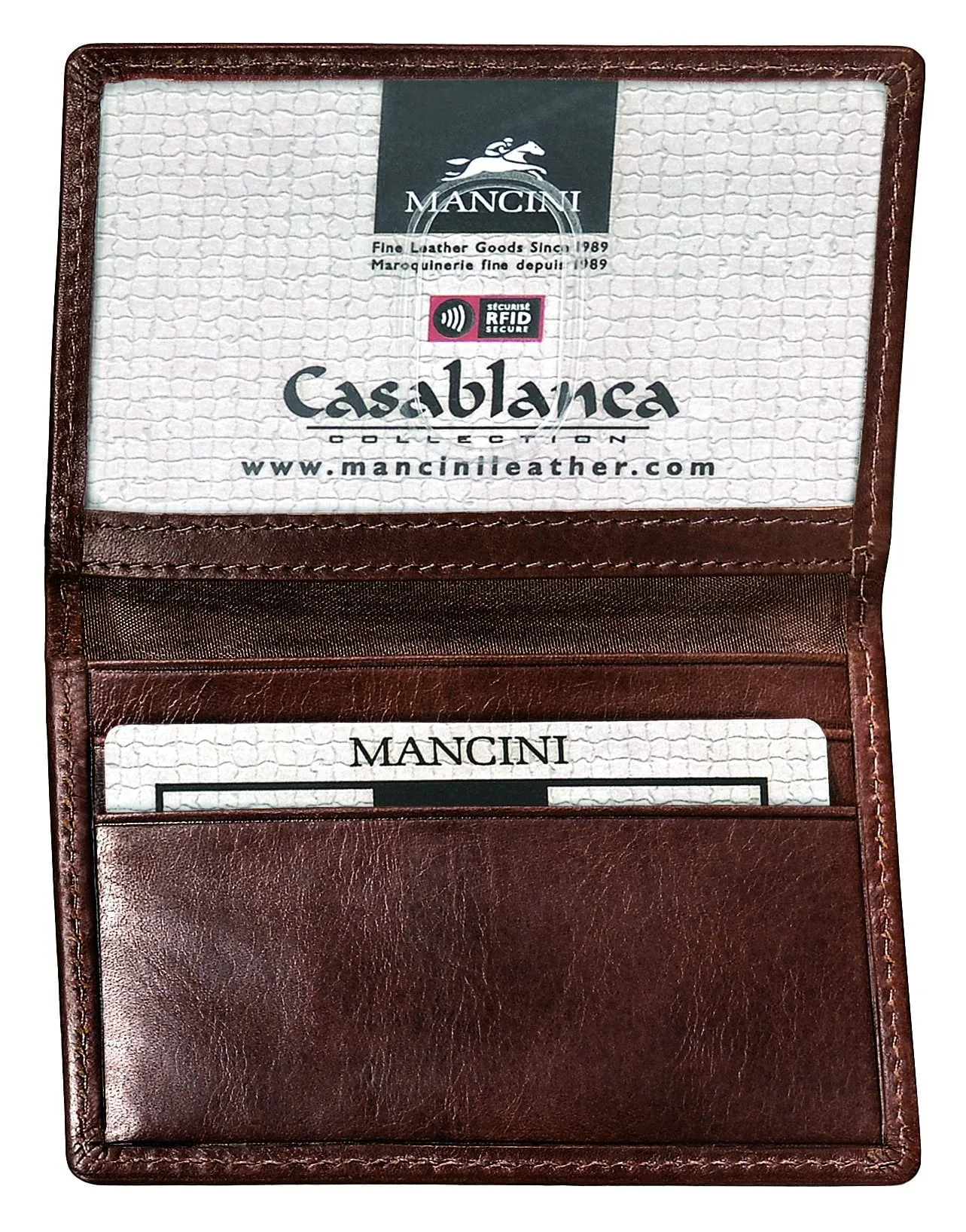 Mancini CASABLANCA Collection Men's Zippered Wallet with Removable Passcase (RFID Secure)