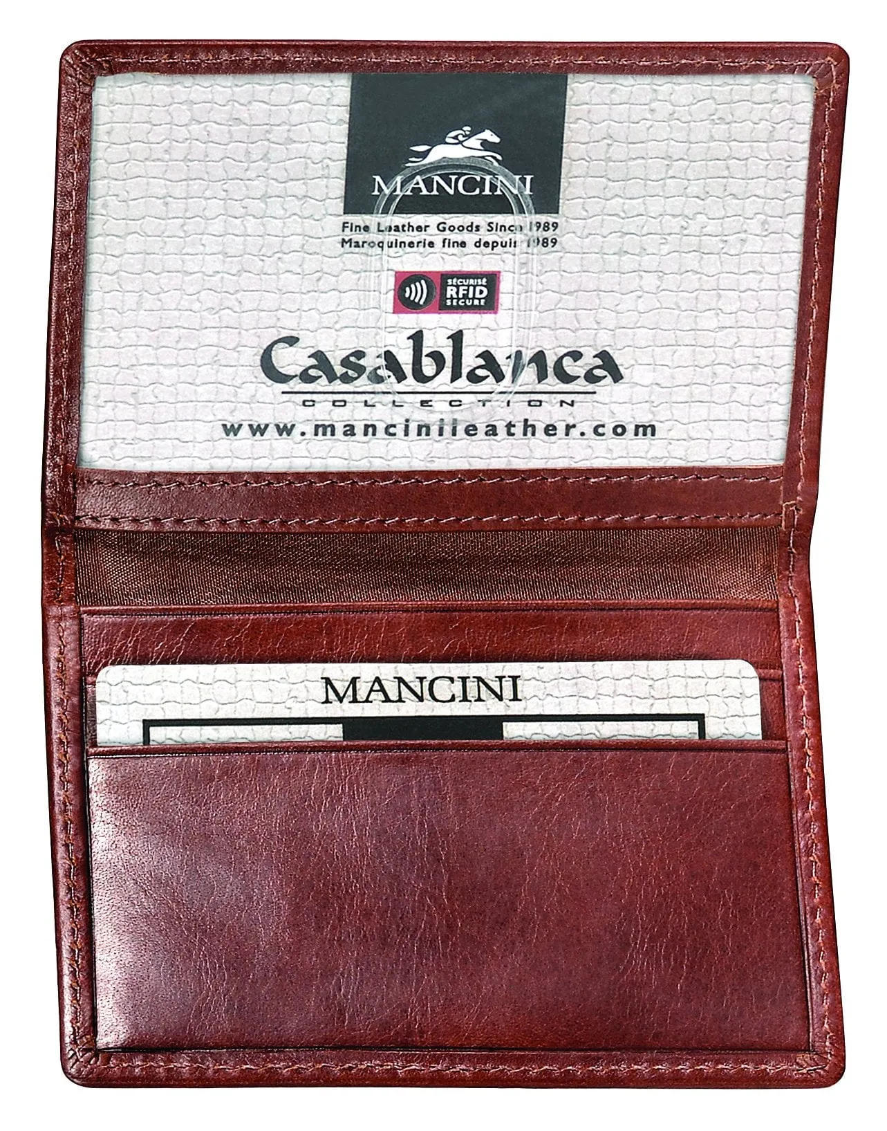 Mancini CASABLANCA Collection Men's Zippered Wallet with Removable Passcase (RFID Secure)